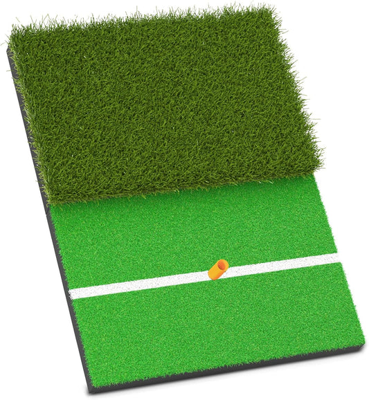 JAYA Golf Hitting Mat with Heavy Rubber Base, Foldable Golf Practice Mat for Indoor and Outdoor Training, Fairway & Rough Turf for Swing and Chipping