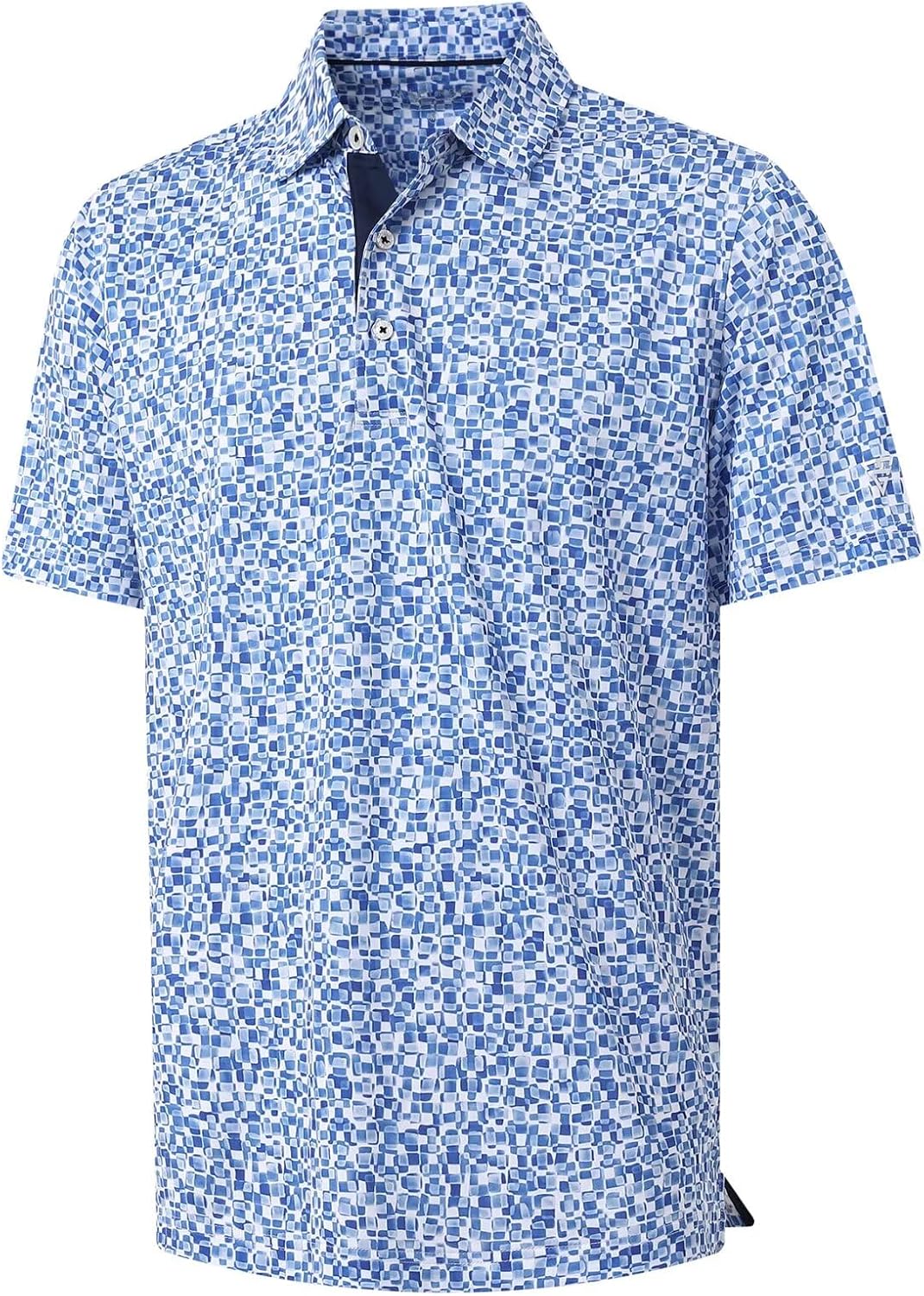 M MAELREG Mens Golf Shirt Short Sleeve Dry Fit Print Moisture Wicking Performance Patterns Collared Polo Shirt