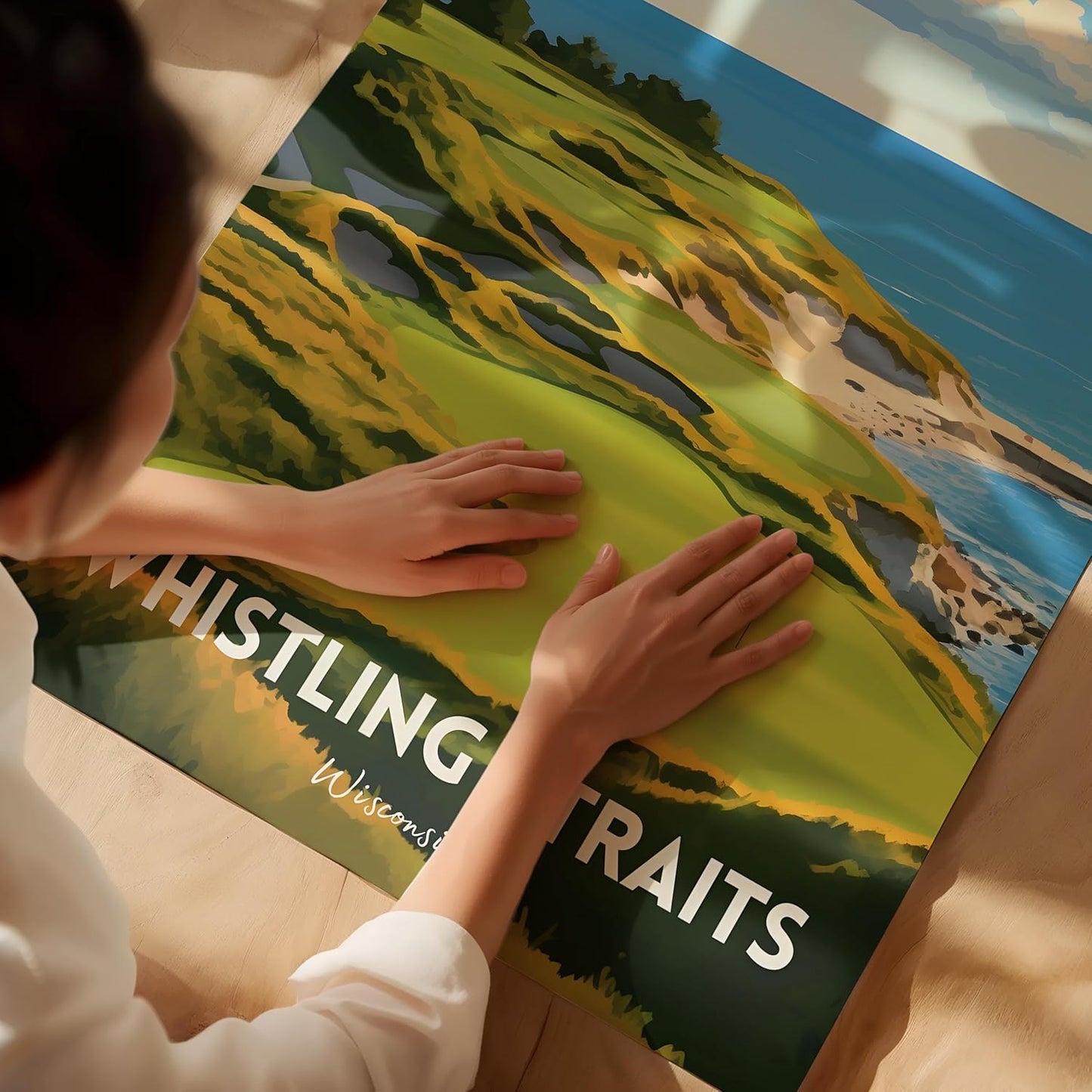 Golf Course Premium Giclee Fine Art Prints - Augusta, Pebble Beach, Pinehurst, Golf Course Posters, Golf Wall Art, Aesthetic Poster for Home Office Decor, Ready to Frame