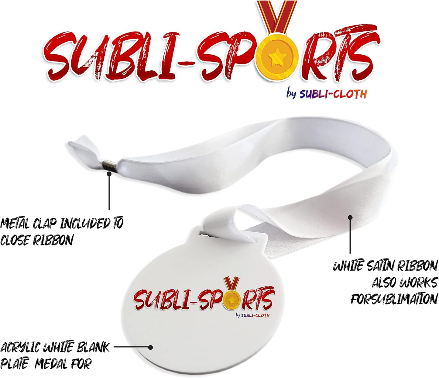Subli-Sport Customizable Medal Trophy Sublimation by Subli-cloth - Pack x 6 Units