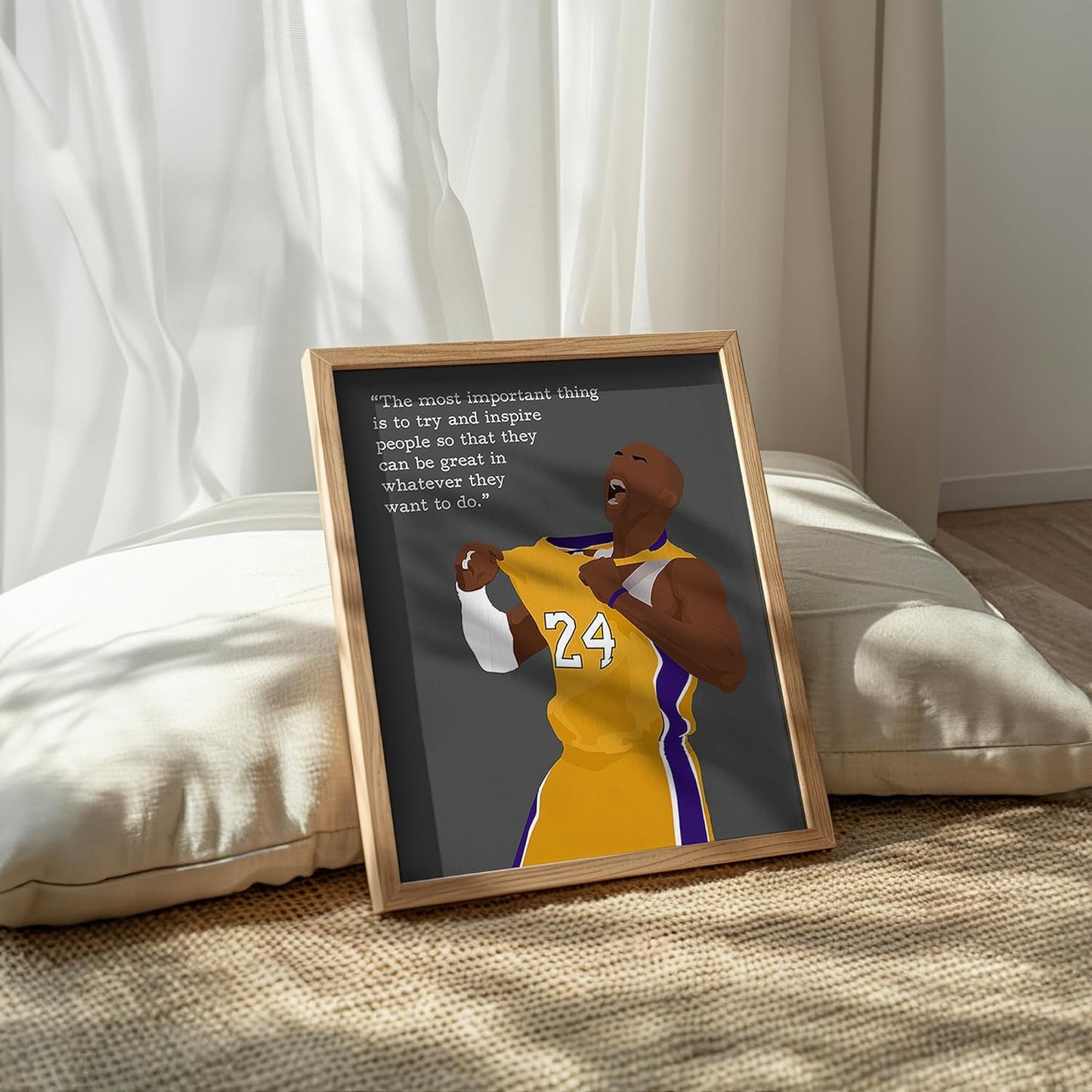 LOLUIS Motivational Basketball Superstar Hand-Drawn Artwork Sport Quote Wall Art Decorations (Unframed 8"x10", Basketball Player 1)