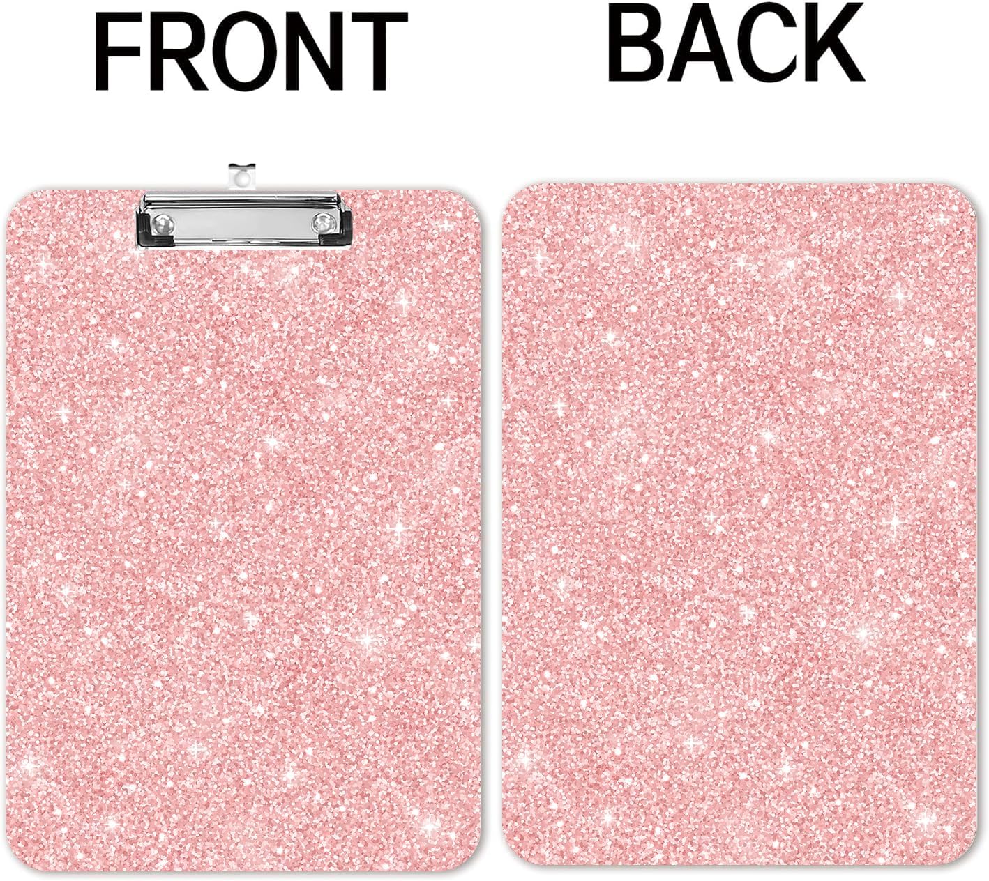 Fashion A4 Clipboard, Standard Letter Size 9" x 12.5", Decorative Wooden Clipboard with Low Profile Metal Clip for Office, School, Teachers, and Students, Rose Gold