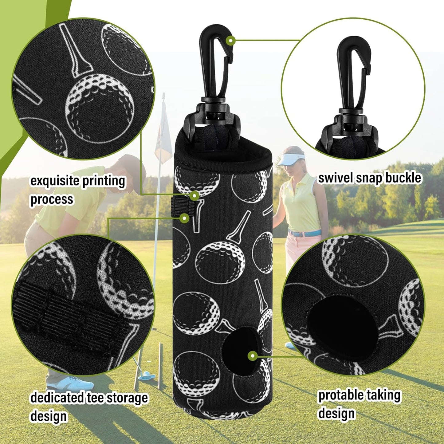 Liliful 12 Pcs Golf Accessories Kit, Include Golf Ball Bag with Hook Towel Tees Magnetic Ball Marker Divot Tool Cleaner Brush for Women Man Gifts