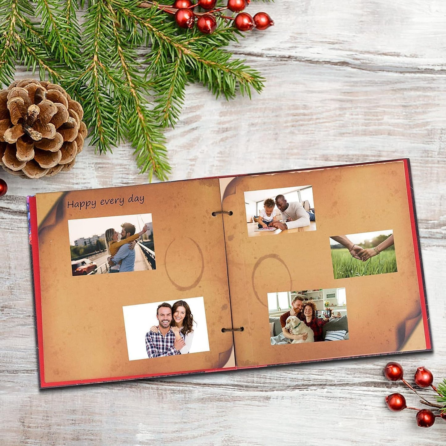 Adventure Book 12x12 Inch - Handmade Scrapbook Album for Travel, Wedding, Writing - 60 Pages DIY Memory Album - Perfect for Anniversary, Friends, Family, and Couple Gifts (12in-Up House Design)