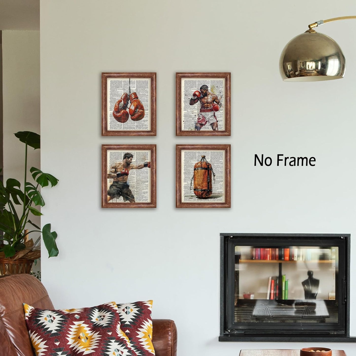 KSDUT Retro Boxing Wall Art Decor Set of 4 - Vintage Artwork Poster Prints Boxing Club Wall Decor Boxing Glove Gifts Wall Art for Office Games Sports Room Decorations - 8"x10" Unframed