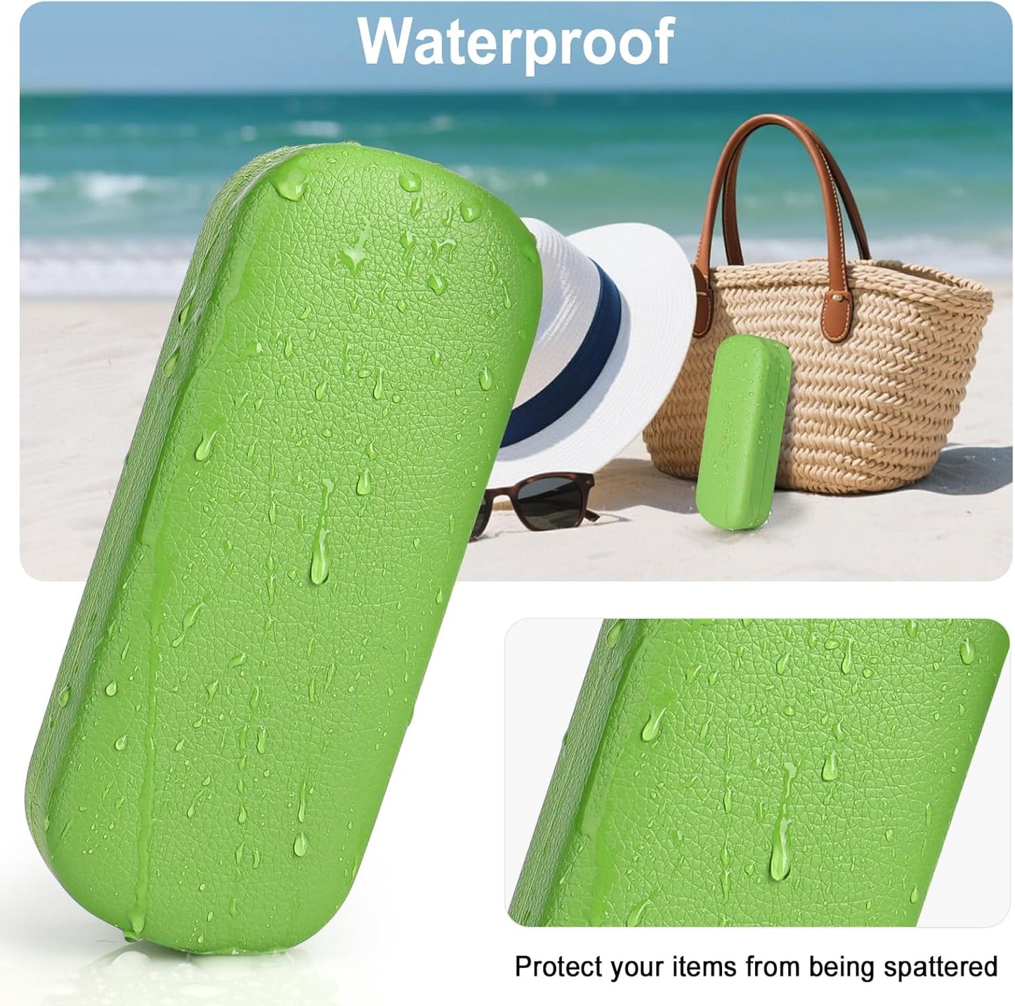 RayLove Glasses Case Hard Shell Eyeglass Case with Cleaning Cloth, PU Leather Protective Eye Glass Cases Fits Most Sunglasses