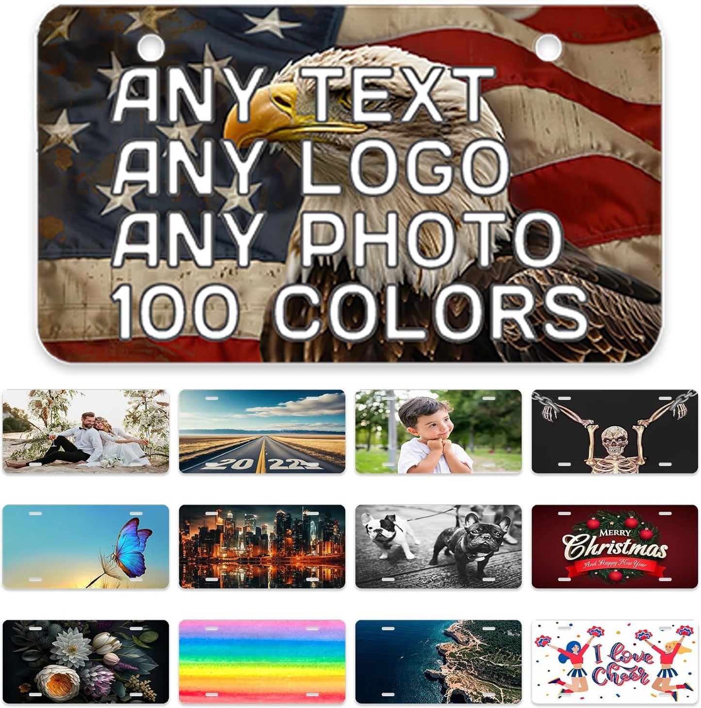 Custom License Plate,4x2 Inches Front License Plate,Thick Rust-Free,Custom Car Tags,Personalized License Plate for Kids Bike | Toy Car | Keychain