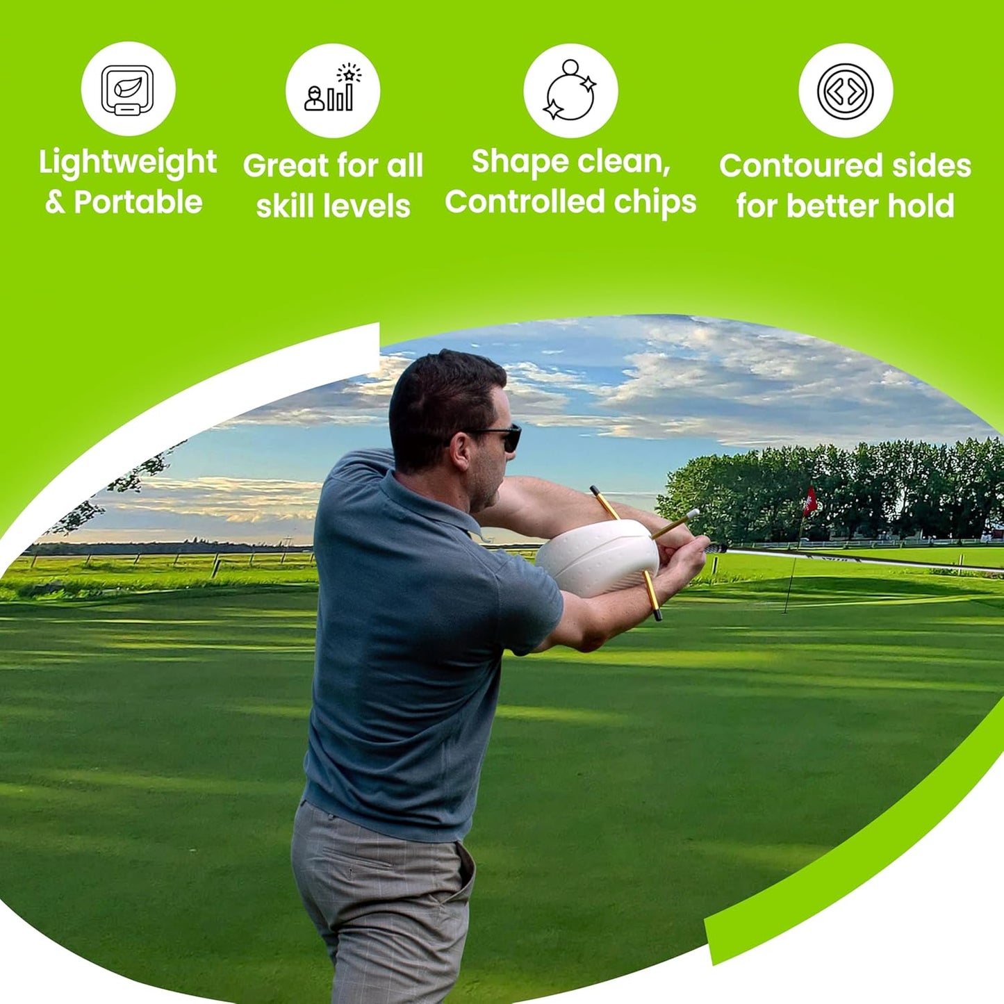 The Connector Golf Training Aid – Swing Trainer for Perfect Swing, Arm & Body Alignment, Non-Slip Pattern, Durable & Portable