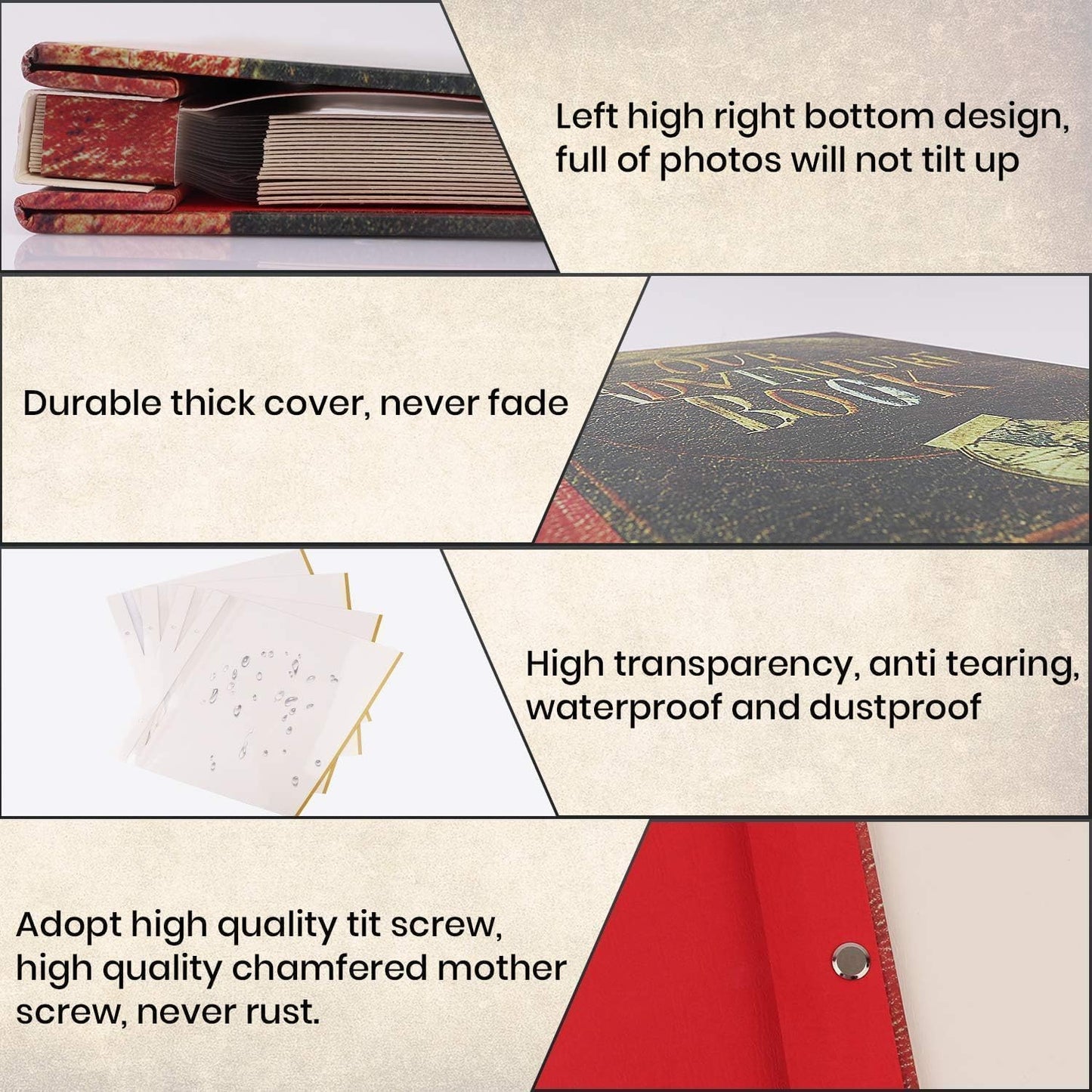 Large Adventure Book Photo Album Magnetic,13"x11.5",DIY,Handmade for Anniversary,Family Memories Accommodates 3x5 to 8x10 Photos Inspired by 'Up',Perfect for Couples,Friend,Travel Memories(Leather)