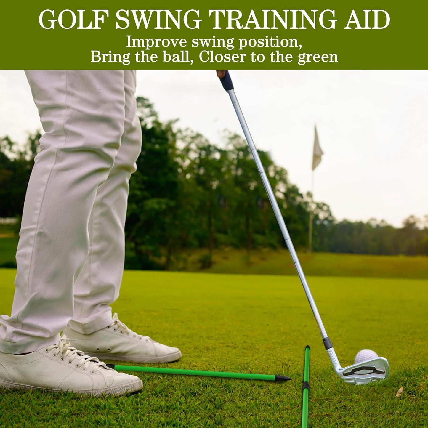 Golf Alignment Sticks 2 Pack,Upgraded 48" Collapsible Alignment Stick Golf Training Aid for Aiming, Putting, Swing Trainer, Golf Training Sticks with Clear Tube Case