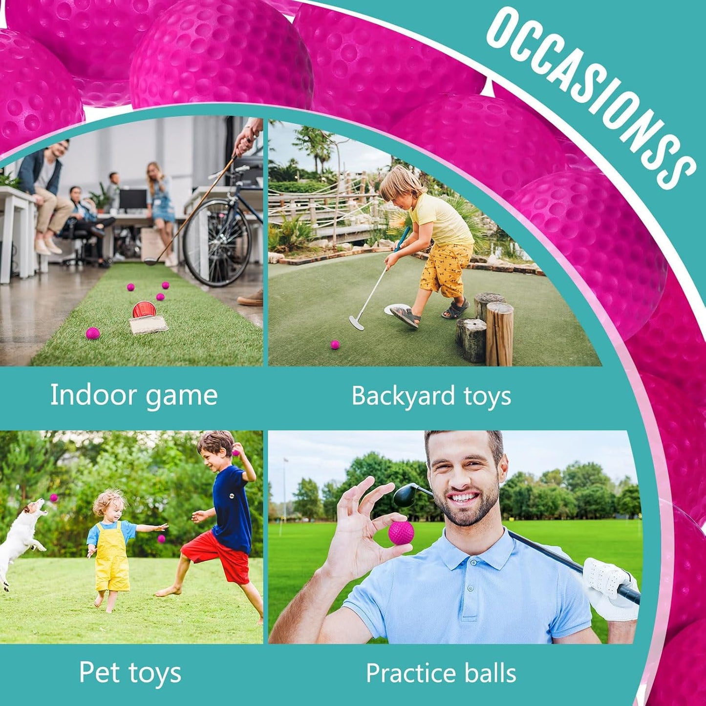 Junkin 24 Pcs Foam Golf Practice Balls Realistic Feel and Flight Training Sport Balls Elastic Soft Foam Golf Balls for Indoor or Outdoor Backyard Training