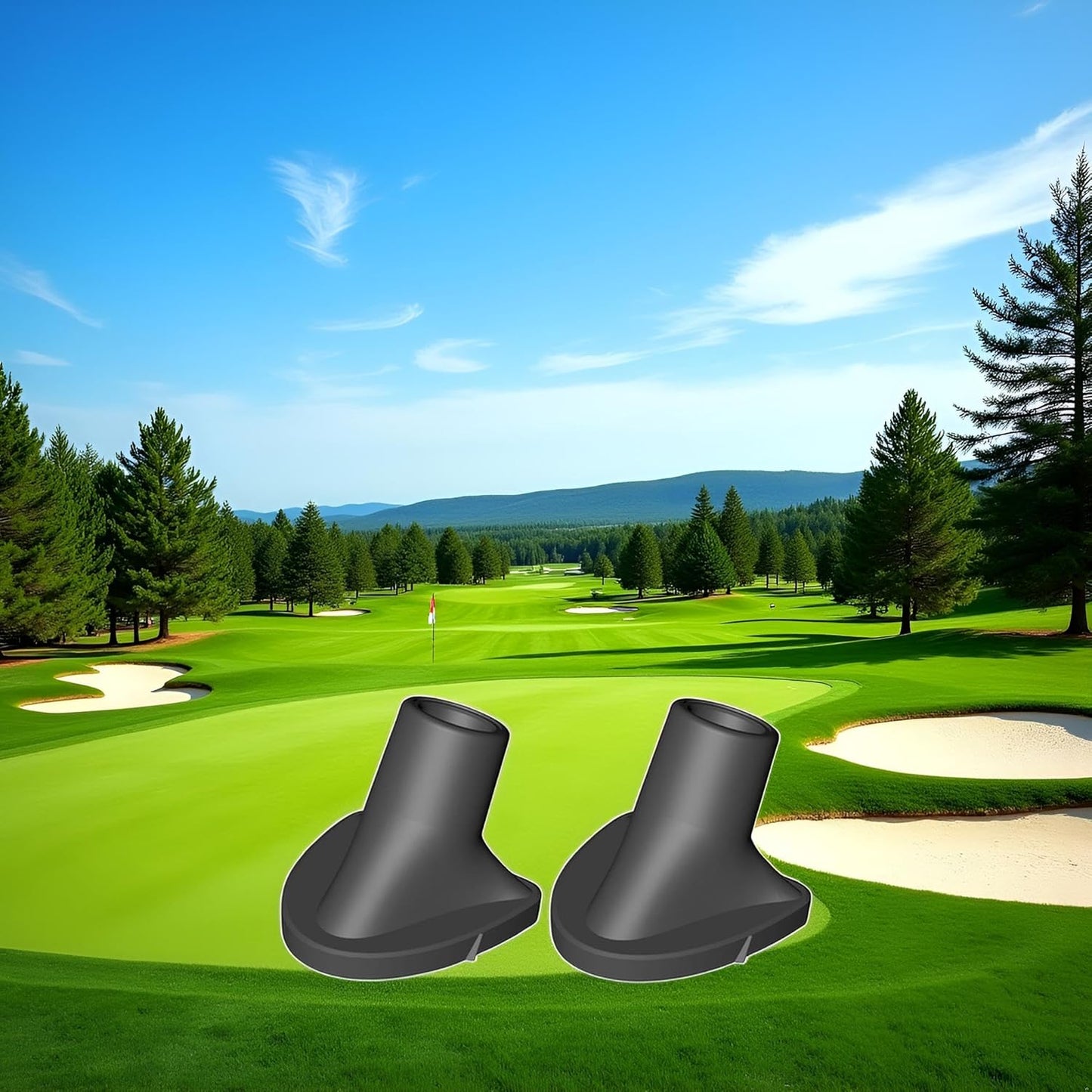 Jowxsx 2 Pcs Black Golf Bag Stand Feet Replacement, Wear-Resistent Golf Bag Rubber Feet Replacement, Necessary Golf Club Bag Accessories Strong Grip, Easy to Install, Golf Club Bag Accessories