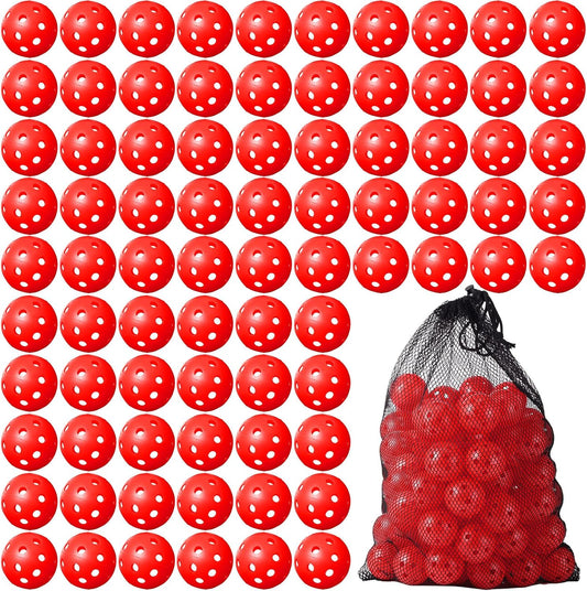 80 Pack Practice Golf Balls Limited Flight 42 mm Golf Training Airflow Hollow Plastic Ball for Women Men Indoor Outdoor Driving Range Swing Practice Home