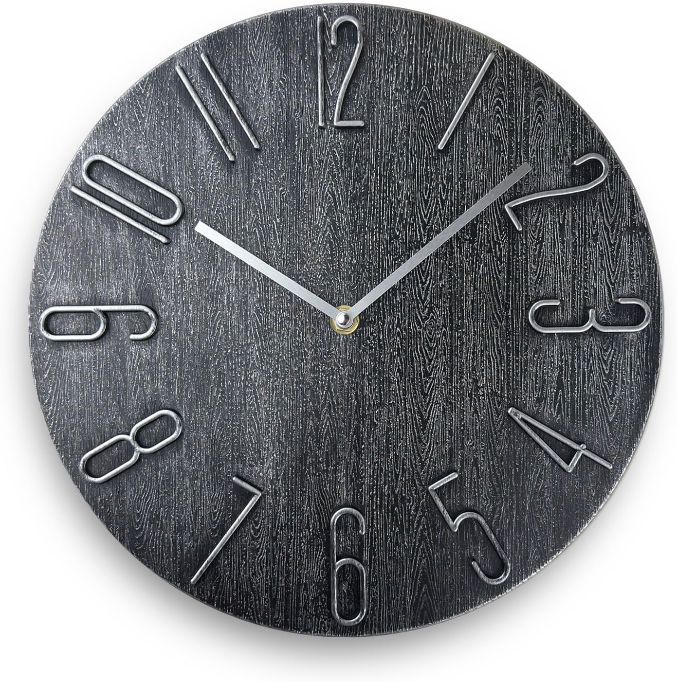 Wall Clock, Silent Clock, Wall Clocks Battery Operated， 12 inch Modern Wall Clock, Suitable for Offices, Living Rooms, Kitchens, Homes, Schools (Gray Without Second Hand)