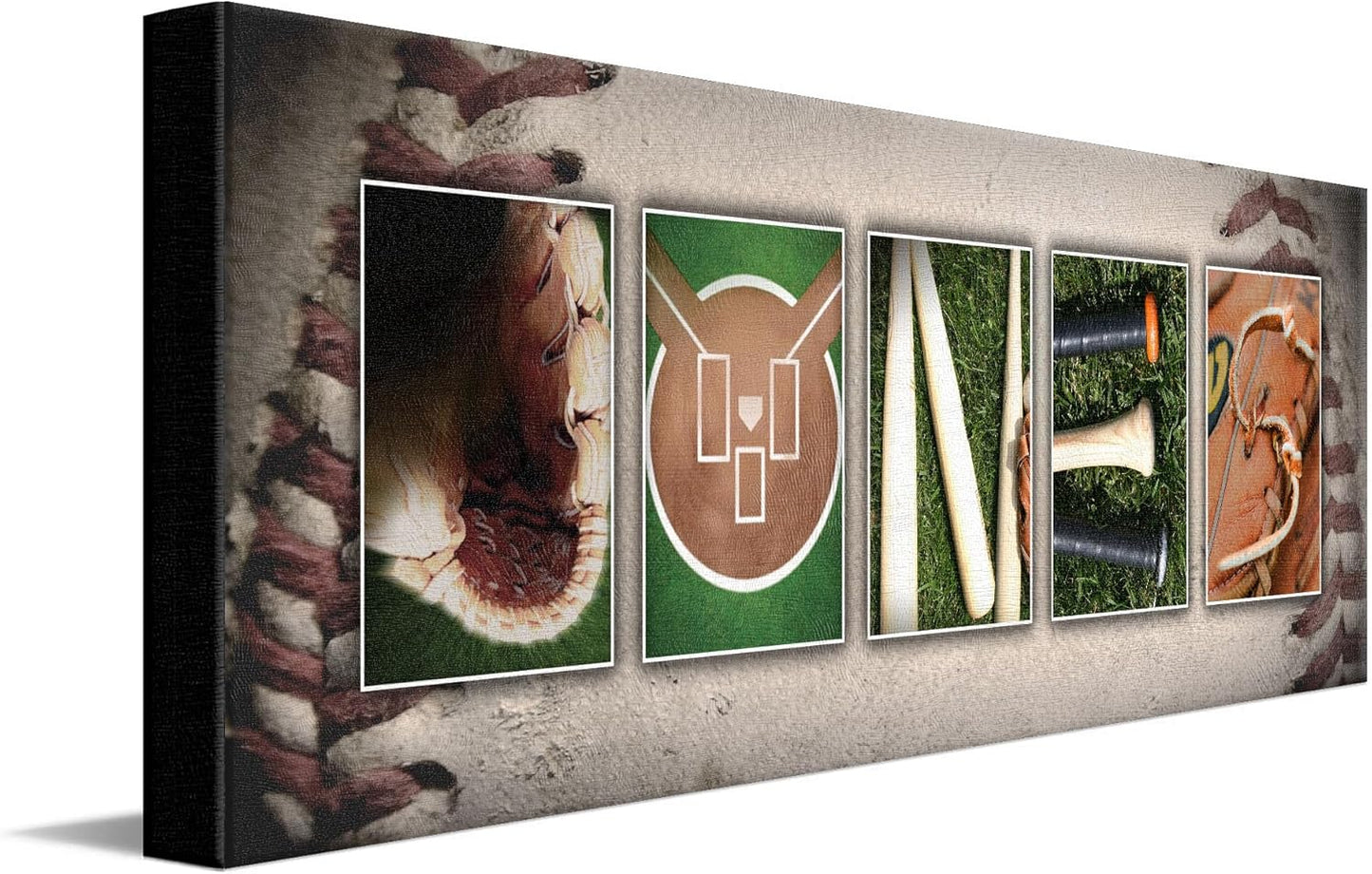 Block Mount - Personalized Baseball Name Art Print for Man cave, Boys Room, or Office!