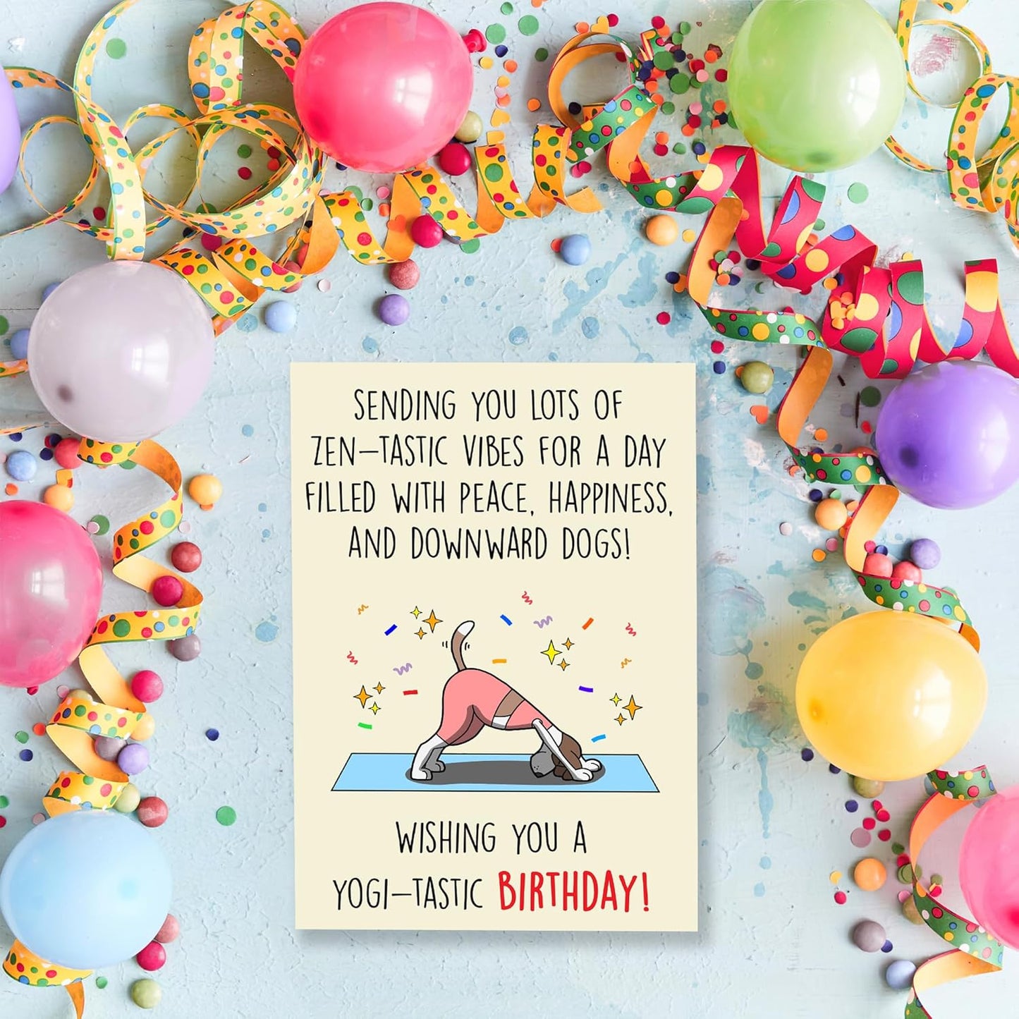 Cheerin Happy Birthday Card for Her - Funny Yoga Birthday Card - Humourous Greeting Card - Hilarious Gag Gift for Yoga Lover Women Girlfriend Wife