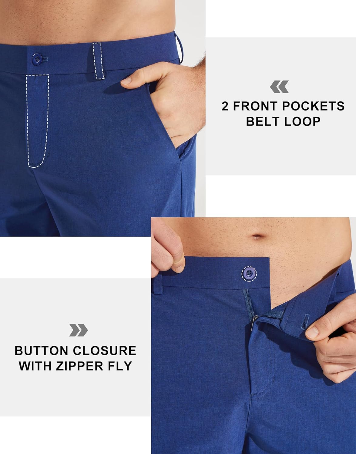 Libin Mens Golf Pants Stretch Work Dress Pants 30"/32"/34" Quick Dry Lightweight Casual Comfy Trousers with Pockets