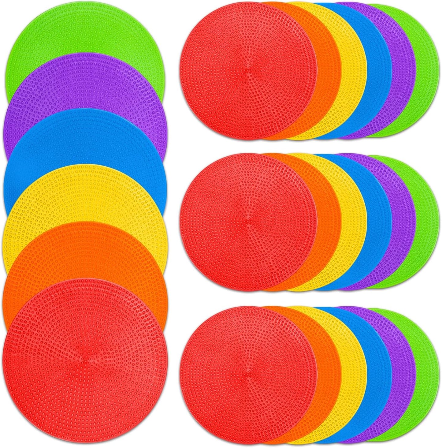 Poly Spot Markers 9 inch Non-Slip Rubber Agility Training Markers Floor Dots Flat Field Cones for Football, Soccer, Basketball, School Exercise Drills, Dance Practice
