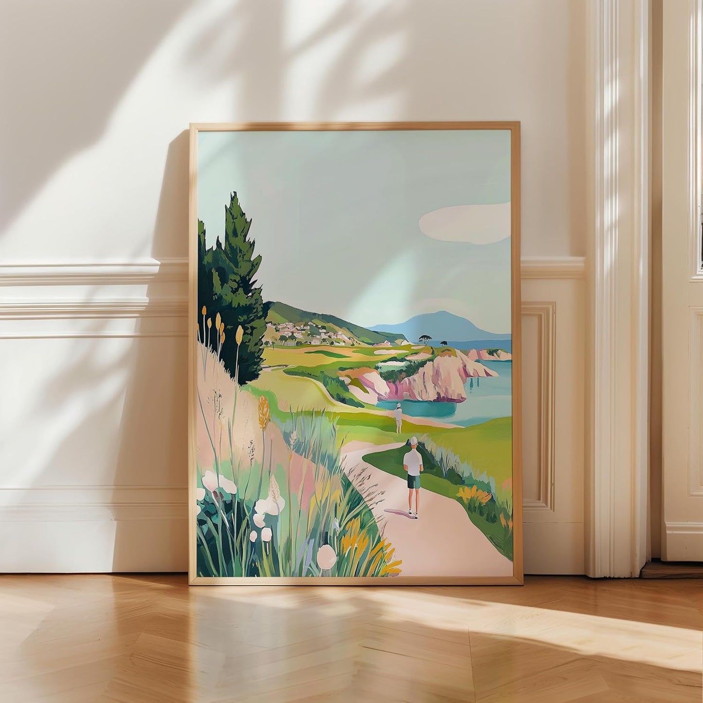 Golf Course Floral Pastel Art Print Posters - Premium Giclee Fine Art Prints - Golf Course Home Decor Posters, Golfer Art Prints for Home and Office Decor - Vintage Aesthetic, Ready to Frame