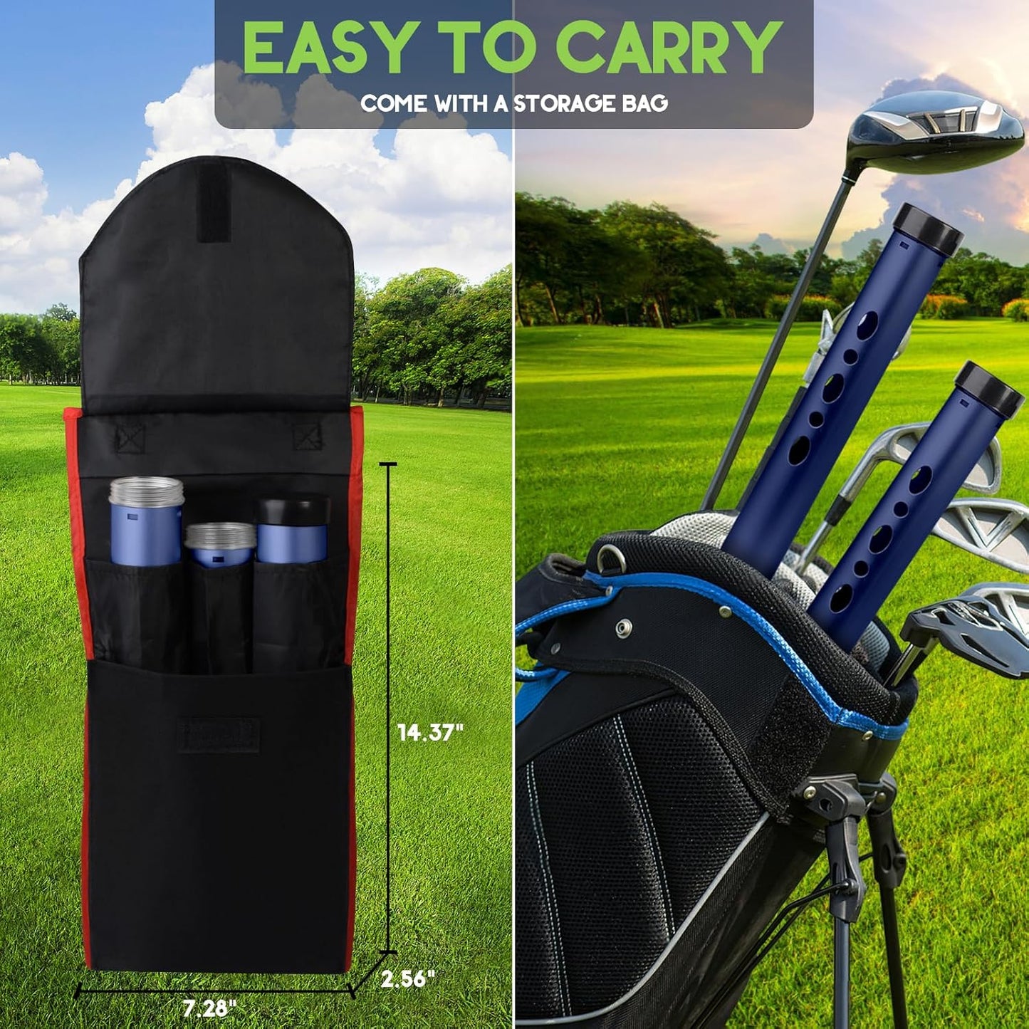 Golf Ball Retriever, Aluminum Alloy Picker Upper Tube, Golf Balls Shagger Grabber, Ball Collector, Pickup Tool Device for Men Women