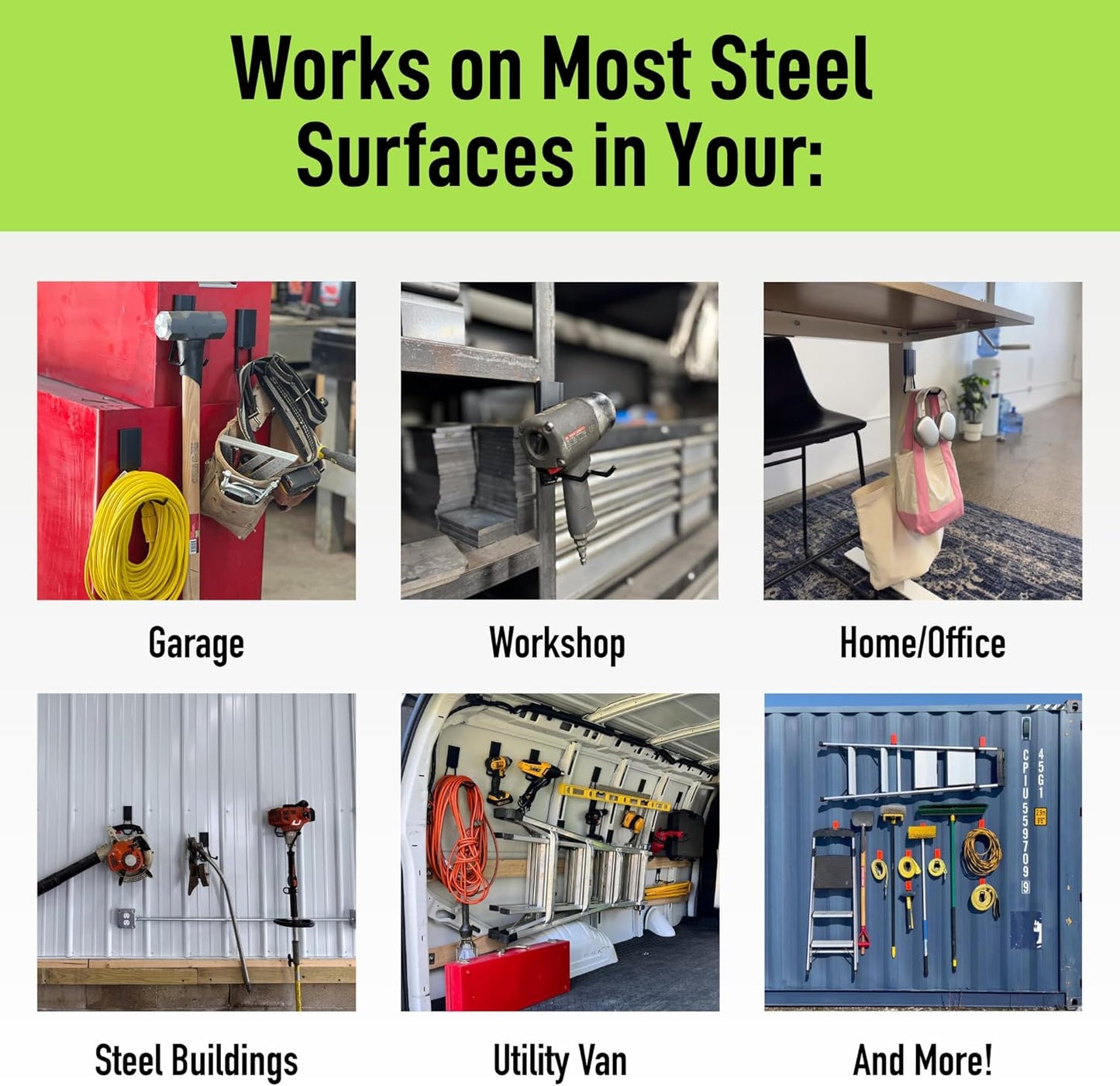 GATOR MAGNETICS MEGA 4.5 in Open Hooks, 45 lb Heavy Duty Magnetic Hooks for Steel Surfaces, Patented Easy-Release, Non-Slip Grip – Storage & Organization, Garage, Home Tools & Gear Storage – 3 Pack