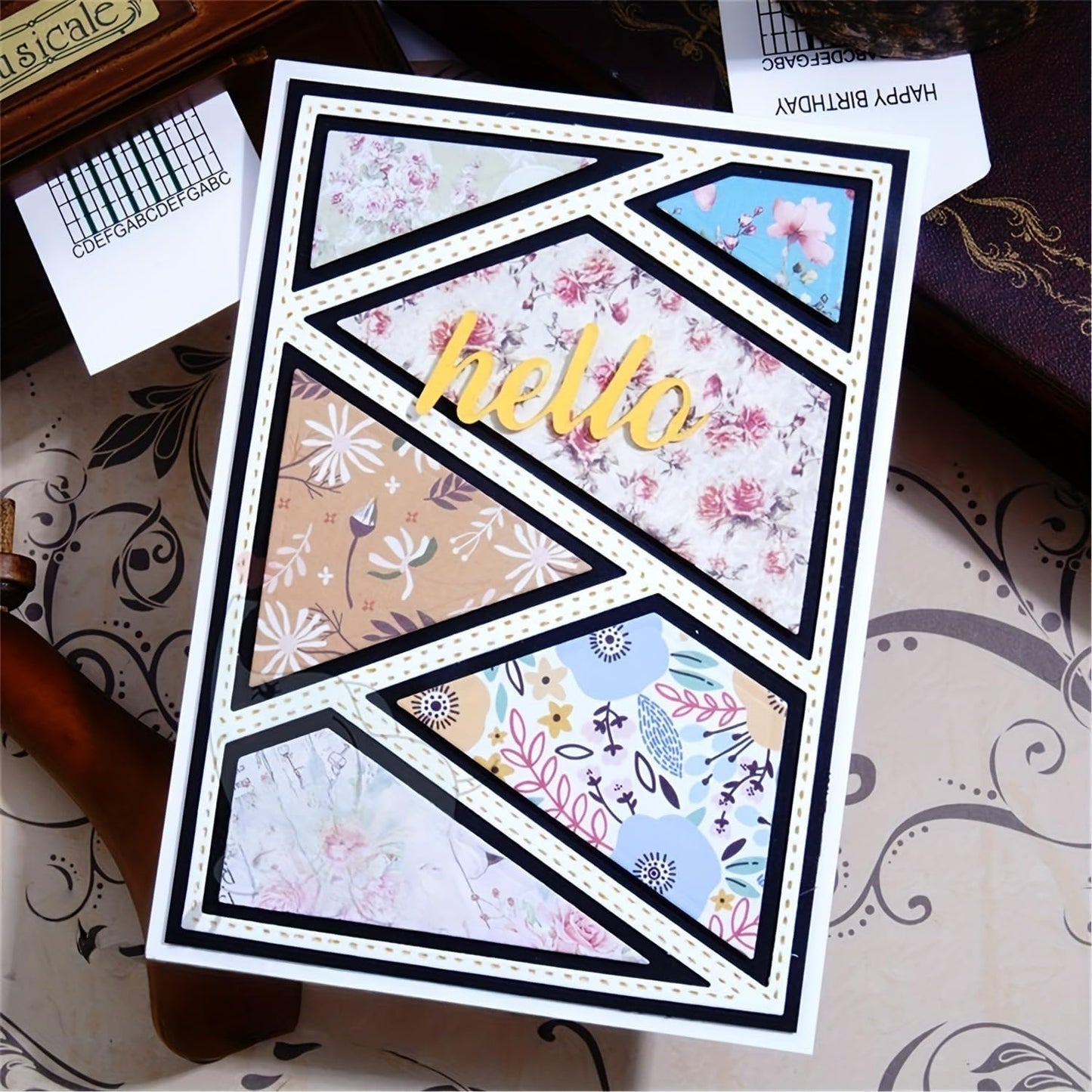 Metal Cutting Die for Scrapbooking - Cut Stencils for DIY Scrapbook Photo Album Decorative Paper Card, Card Making Supplies & Crafting Die Cut (Irregular Background Box 5.5 x 3.9 in)