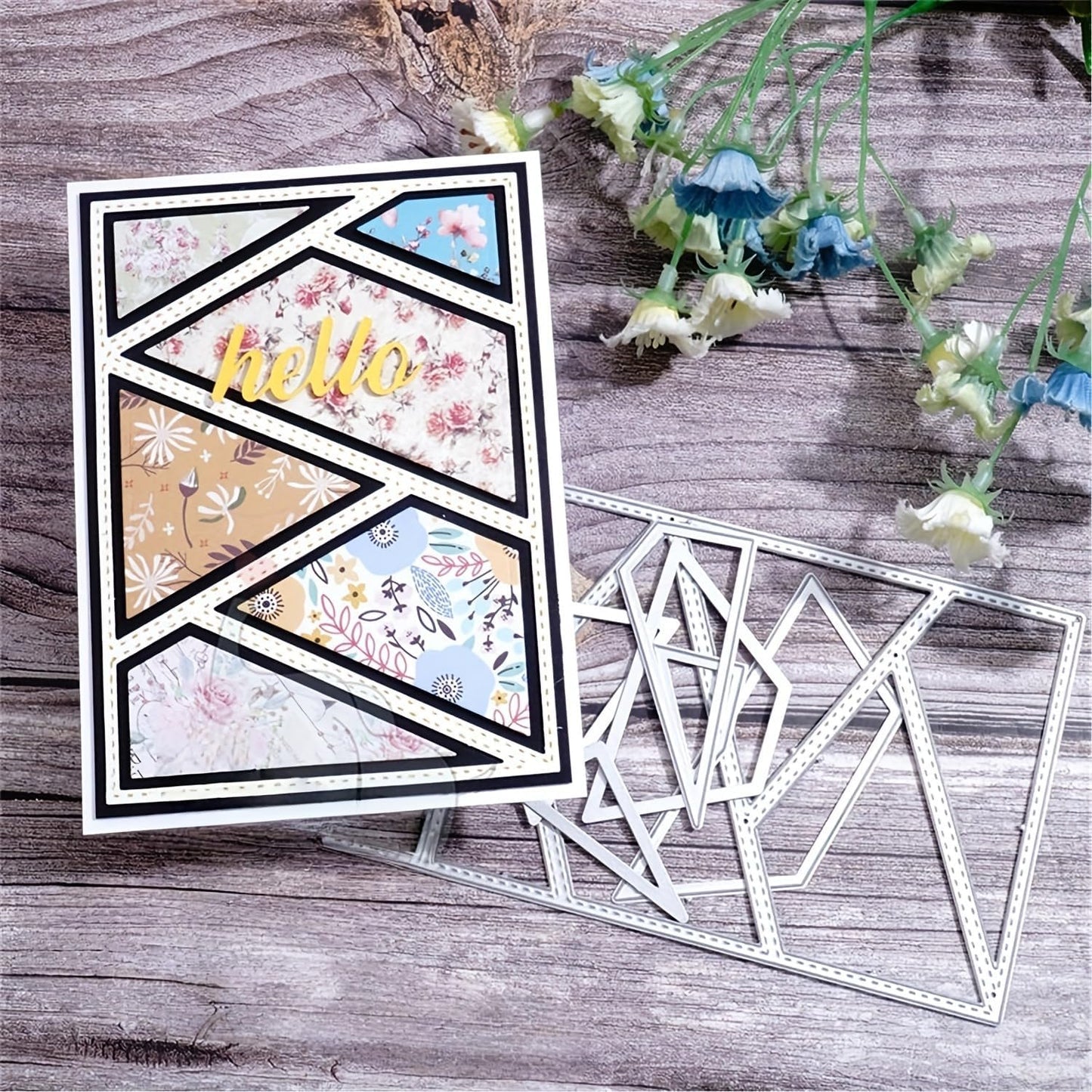 Metal Cutting Die for Scrapbooking - Cut Stencils for DIY Scrapbook Photo Album Decorative Paper Card, Card Making Supplies & Crafting Die Cut (Irregular Background Box 5.5 x 3.9 in)