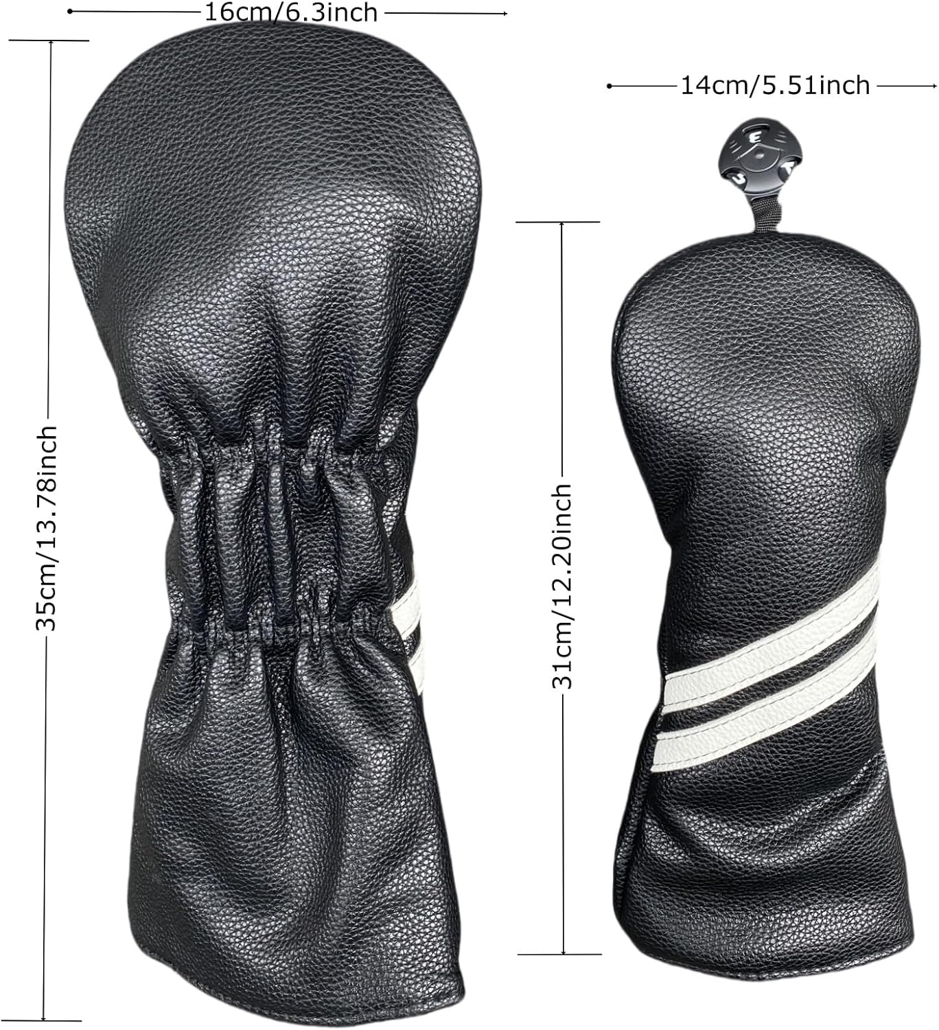 Golf Club Covers Headcovers Set for Driver and Woods Soft Faux Leather Golf Accessories for Men Women Golfer Gifts Set Golf Club Protective Case 1 3 5 H or Set for 1 3 5 Woods