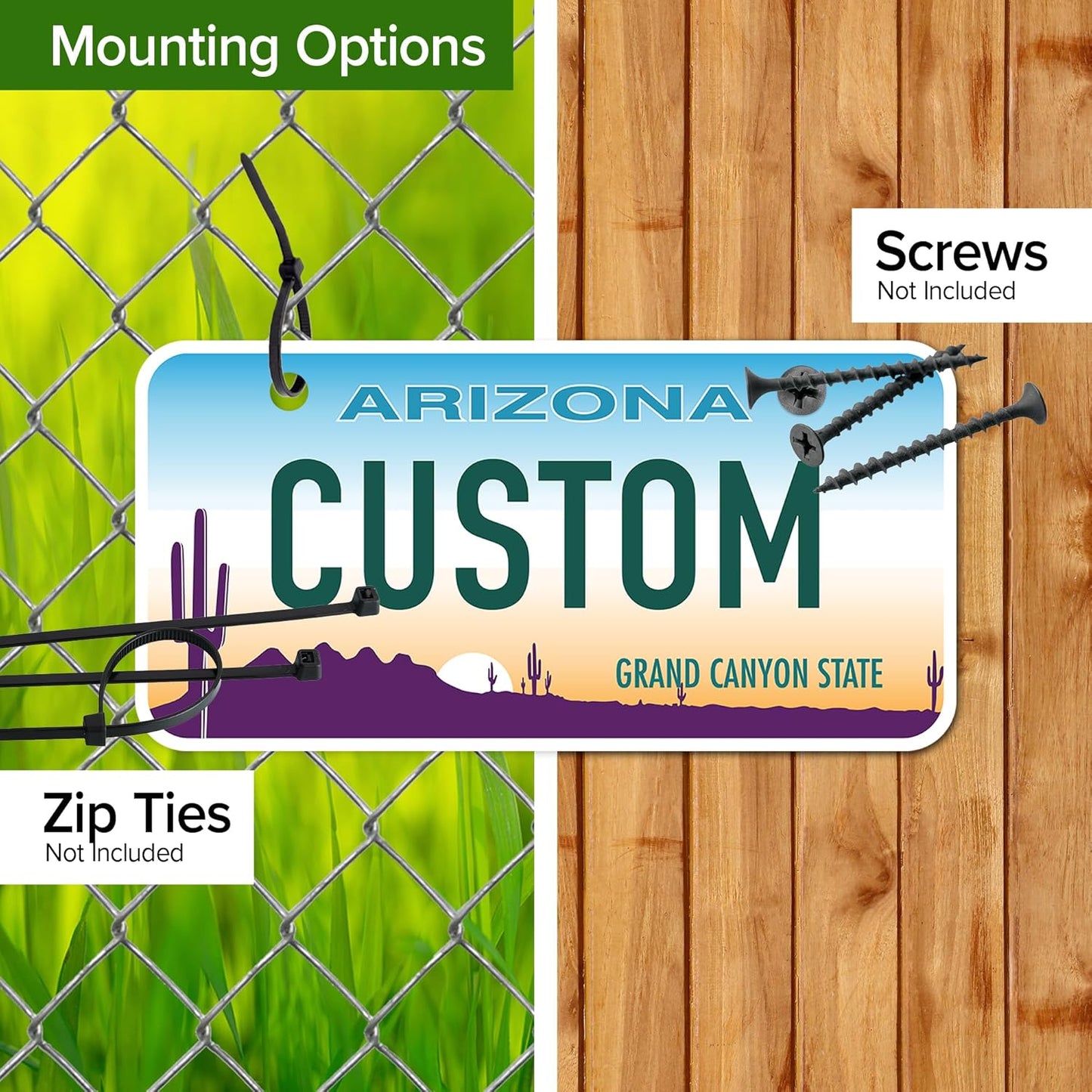 Mini License Plates, Personalized License Plates, Custom for Car, Bikes, ATV, Kids Car, Golf Cart, Jeep, 2x4 Inch, Rust-Free Fade Resistant Aluminum, USA Made by My Sign Center (Arizona)