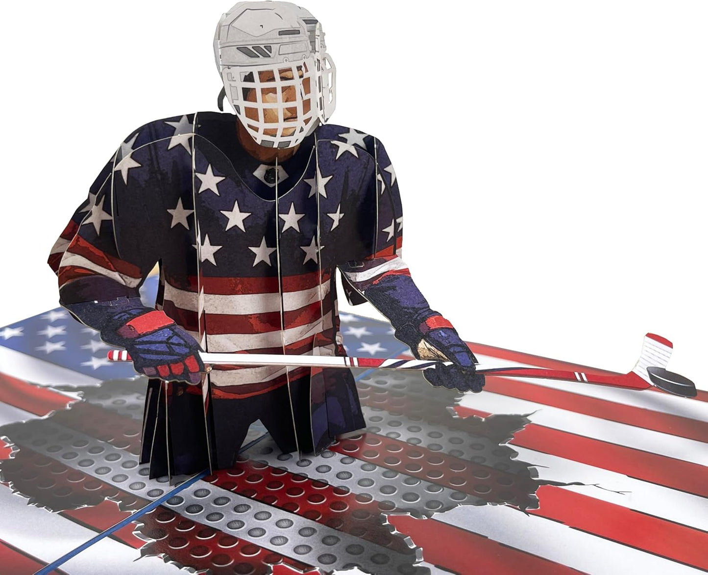 3D Popup Card of Hockey Player, Paper Art & Handicraft, Greeting Card, Birthday, Anniversary, Christmas, Fathers Day Card, Handmade Gift For Him, Men, Dad, Son, Boyfriend, Husband