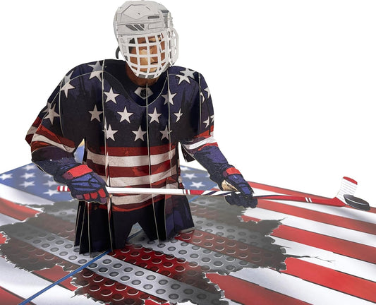 3D Popup Card of Hockey Player, Paper Art & Handicraft, Greeting Card, Birthday, Anniversary, Christmas, Fathers Day Card, Handmade Gift For Him, Men, Dad, Son, Boyfriend, Husband