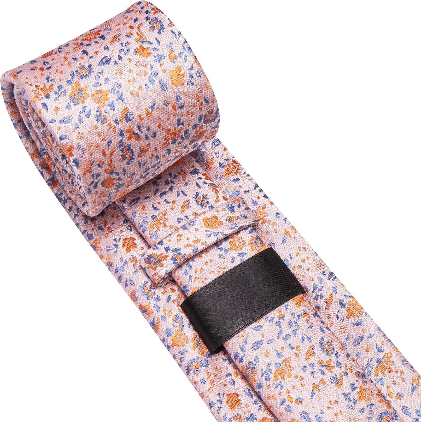 Dubulle Mens Paisley Striped Tie WOVEN Necktie for Men and Handkerchief Cufflinks Set Wedding Formal Business