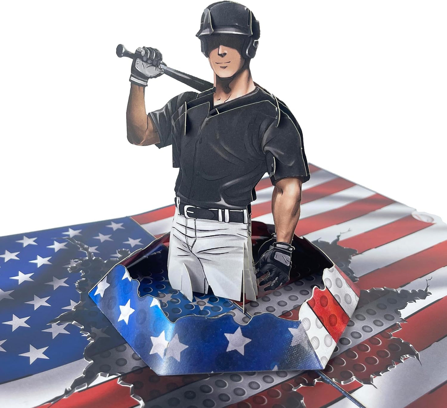 3D Popup Card of Baseball Player, Paper Art & Handicraft, Greeting Card, Birthday, Anniversary, Christmas, Father Day Card, Handmade Gift For Him, Men, Dad, Son, Boyfriend, Husband