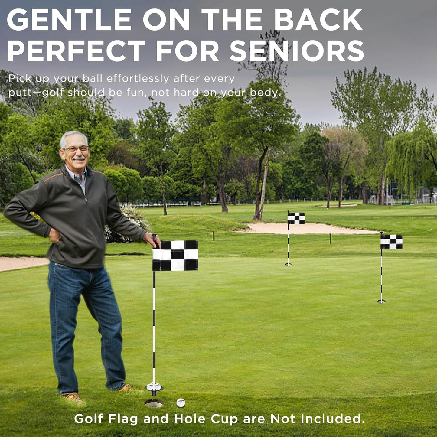 KINGTOP Golf Flagstick - Portable Design, Practice Putting Green Flag Stick for Yard, Club - Golf Pole Pin Flagpole, 3FT or 6FT Heights Available