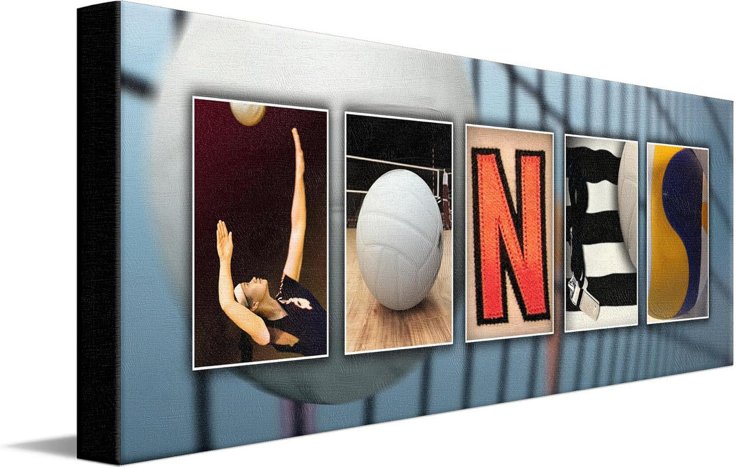 Personal-Prints VOLLEYBALL Personalized Name Art Gift for the Coach, Player or Fan | Customized for the Volleyball Enthusiast (10"x30" Stretched Canvas)