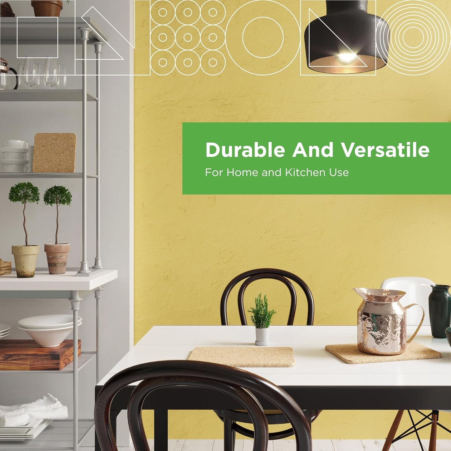 Go4Cork Cork Round Trivet Set - 195x10mm (7.68"x0.39"), Pack of 3 | Heat Resistant, Reusable, Easy to Clean | Ideal for Kitchen & Dining