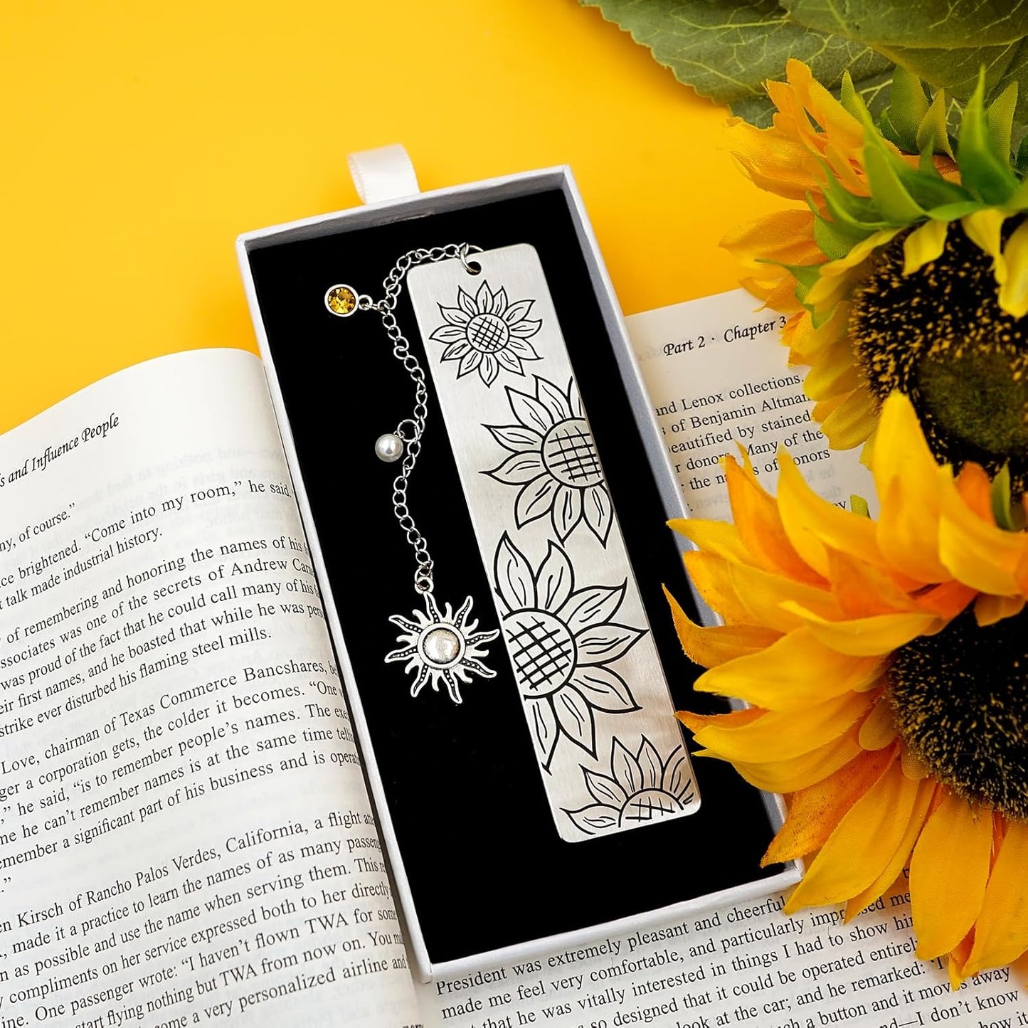 Metal Bookmark Gifts for Women Men,Book Marks for Reading,Bible Bookmarks,Friends Teacher Birthday Valentines Mothers Fathers Day Christmas Book Lovers Gift (03-Sunflower Bookmark)