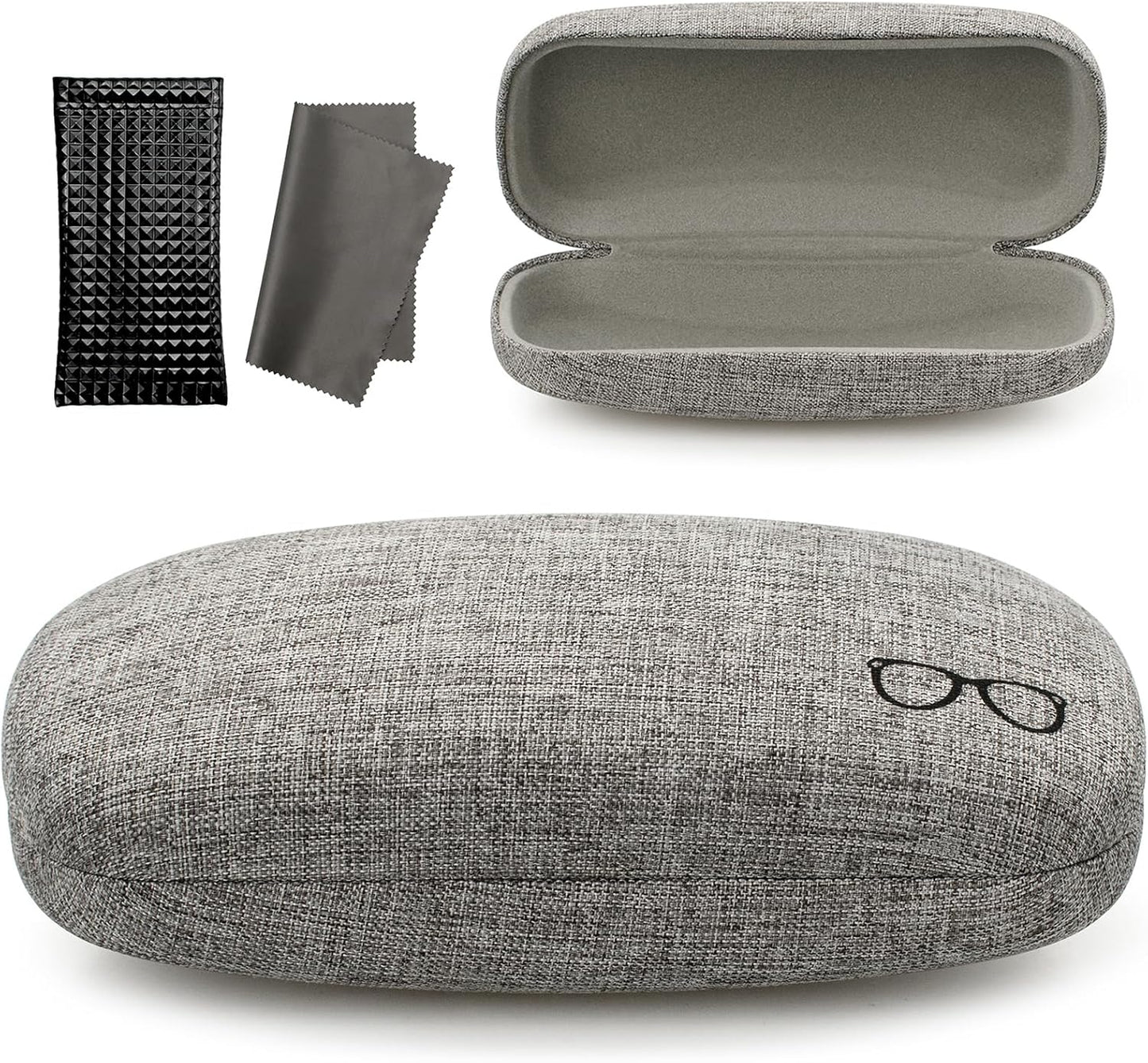 Vemiss Hard Shell Eyeglasses Cases, Linen Fabrics Protector Sunglasses Case, Large Glasses Case