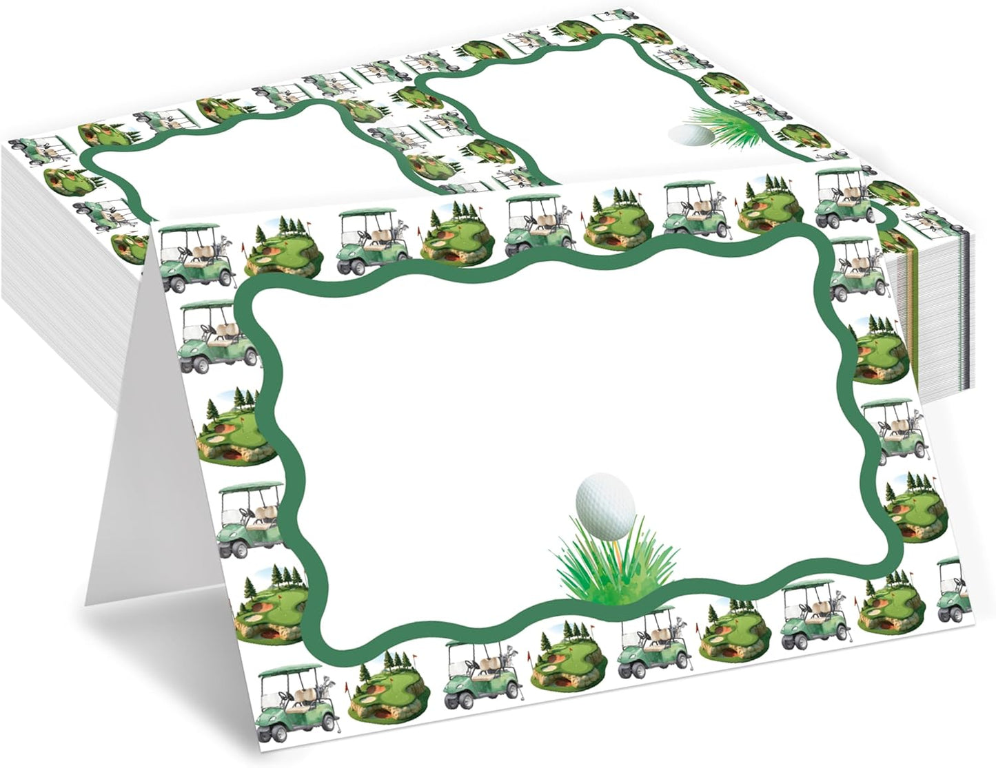 Golf Place Cards, Hole in One Table Place Cards For Table Setting, Sports Themed Name Cards For Birthday Party Baby Shower Golf Party, 25 Cards Included -04