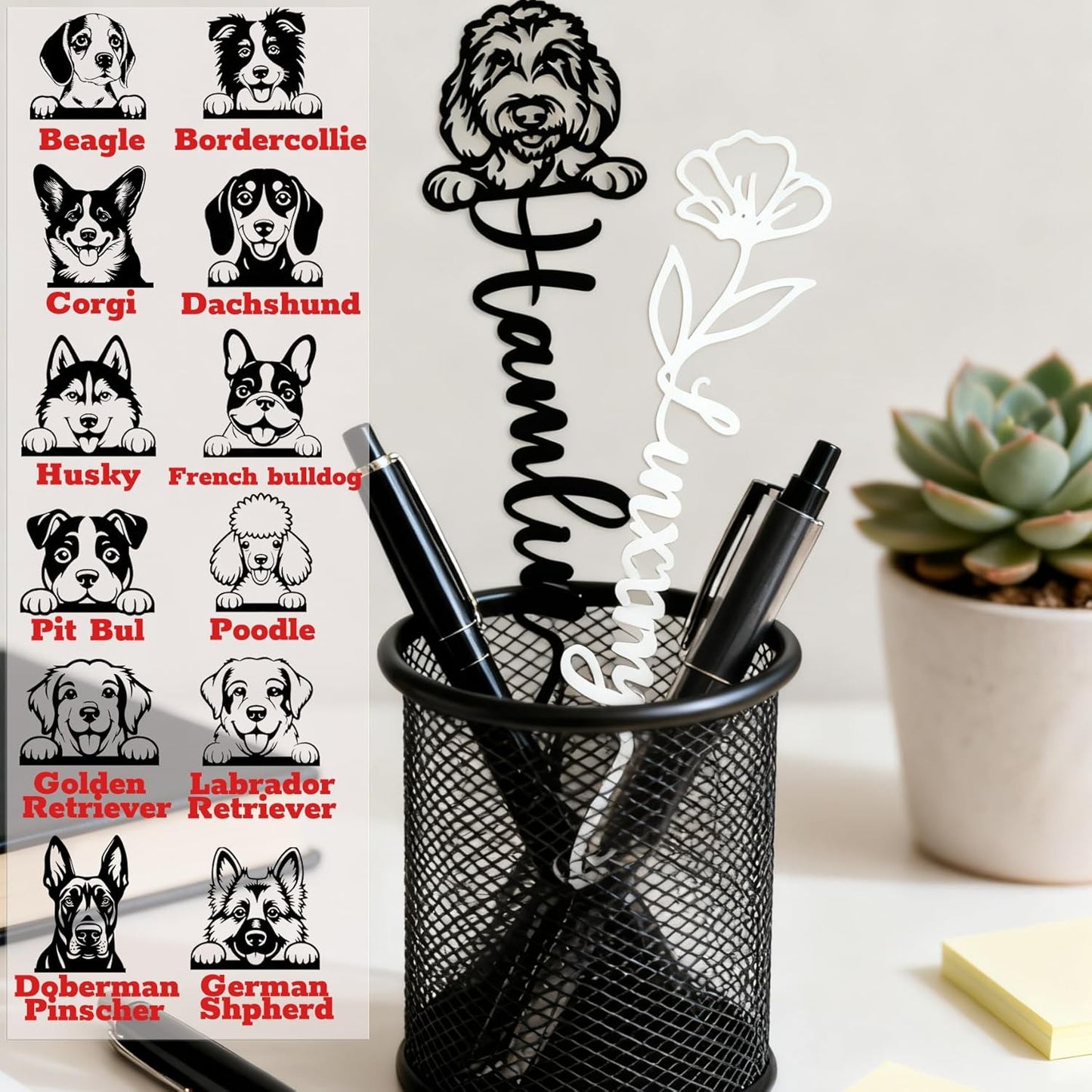 Personalized Bookmark Custom Metal Bookmark with Name Pet Face Book Lover Gifts for Women Men Reader Teacher Birthday