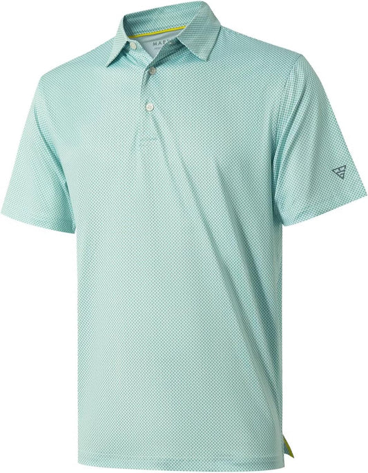 Golf Shirts for Men Dry Fit Short Sleeve Print Performance Moisture Wicking Polo Shirt