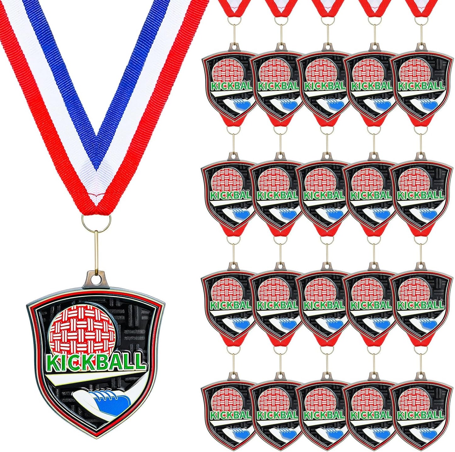 10/20 /30/40 Pcs Award Medals Bulk Sports Medals with Neck Ribbons 2.4 Inch Winner Award Trophy Prize Gift for Sports Themed Party Favors Tournaments School Match