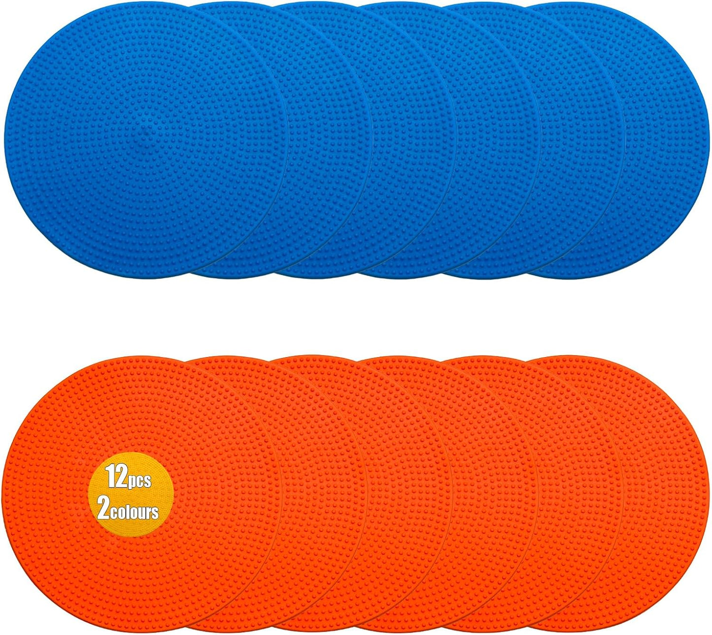 Spot Markers 4.72/9 Inch 12/24/36 Pcs Anti-Slip Agility Floor Markers,Colorful Flat Field Gym Classroom Floor Spots Set for Indoor Outdoor Soccer Basketball Sports Speed Training and Drills