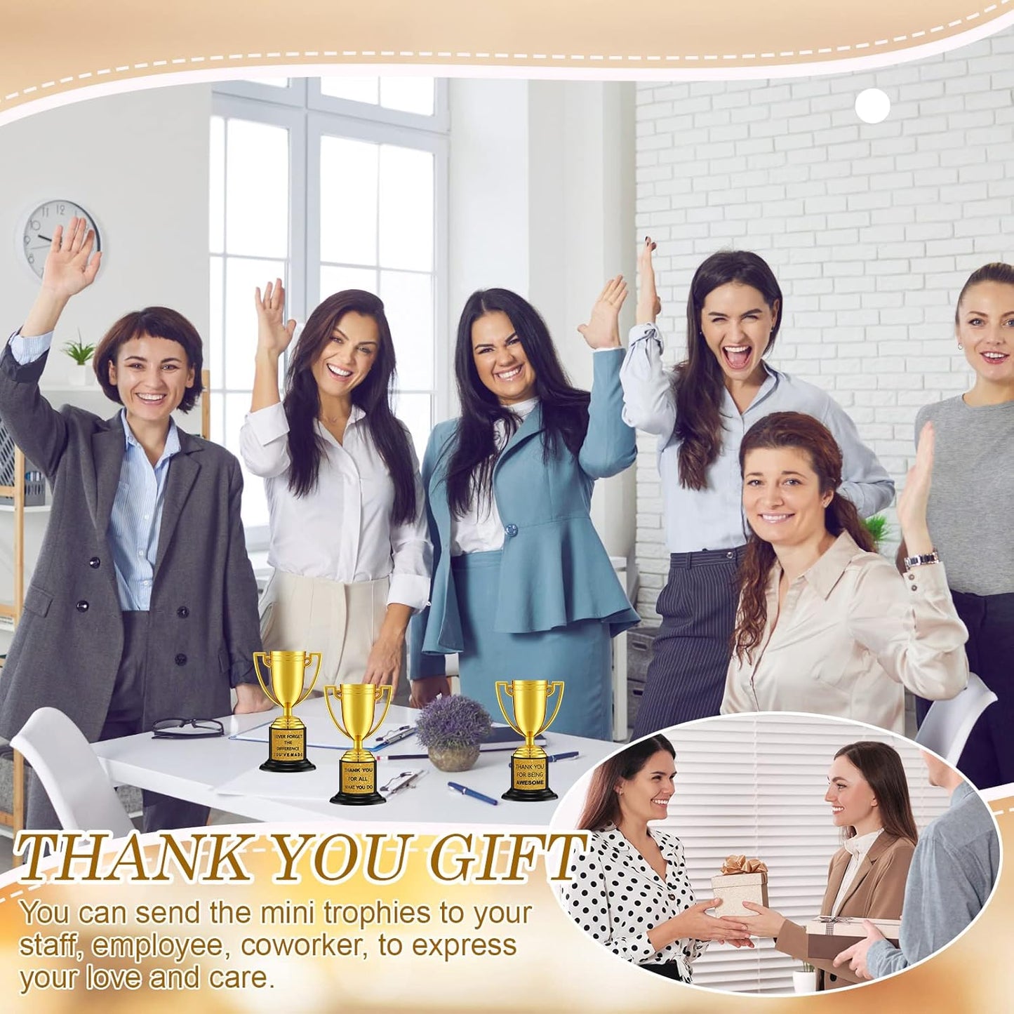 Highergo 24 Pcs Mini Trophies Awards Plastic Gold Trophy Cups Party Favors Adults Metal Trophy with Stickers for School Football Golf Sports Competition Staff Reward Appreciation Gifts