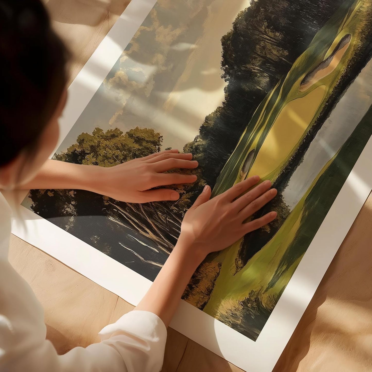 Vintage Golf Course Premium Giclee Fine Art Prints - Antique Style Golf Course Painting Posters, Golf Wall Art, Aesthetic Golfing Poster for Home Office Decor, Ready to Frame