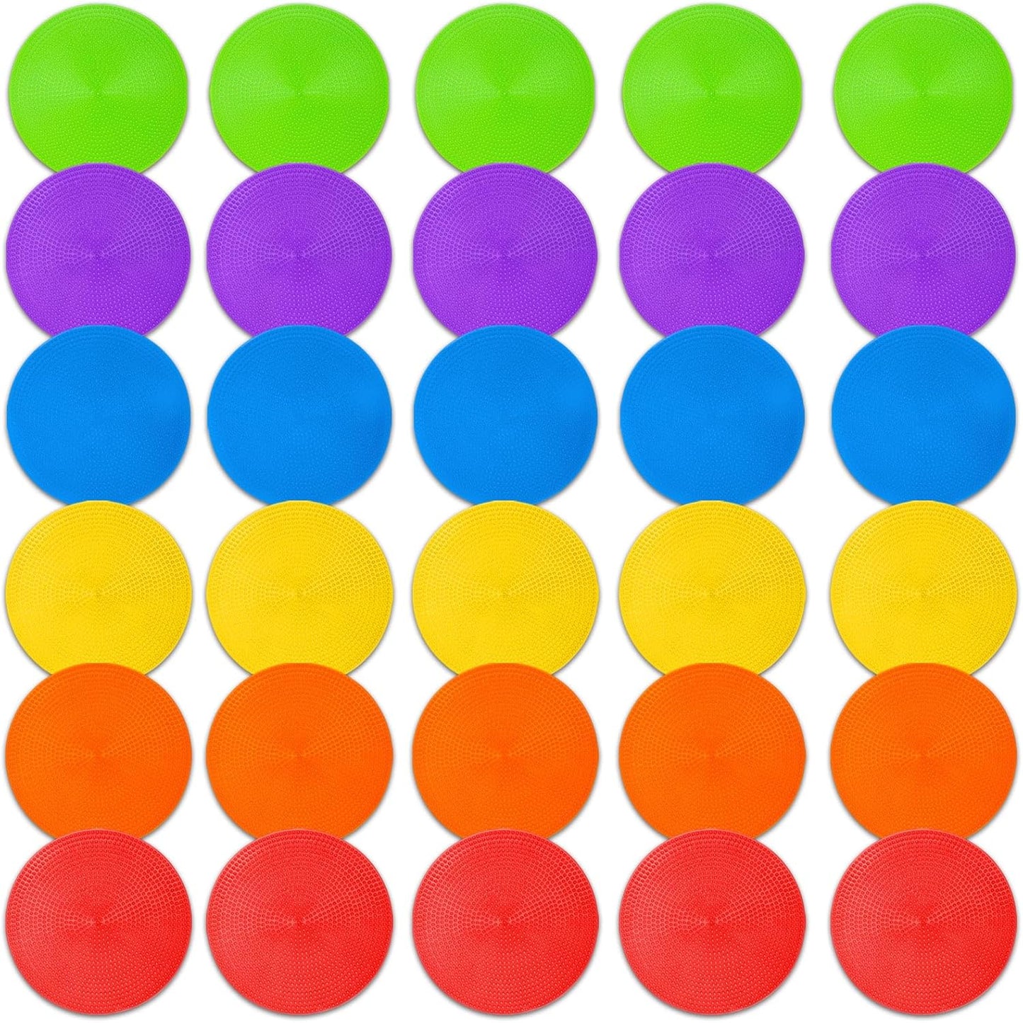 Poly Spot Markers 9 inch Non-Slip Rubber Agility Training Markers Floor Dots Flat Field Cones for Football, Soccer, Basketball, School Exercise Drills, Dance Practice