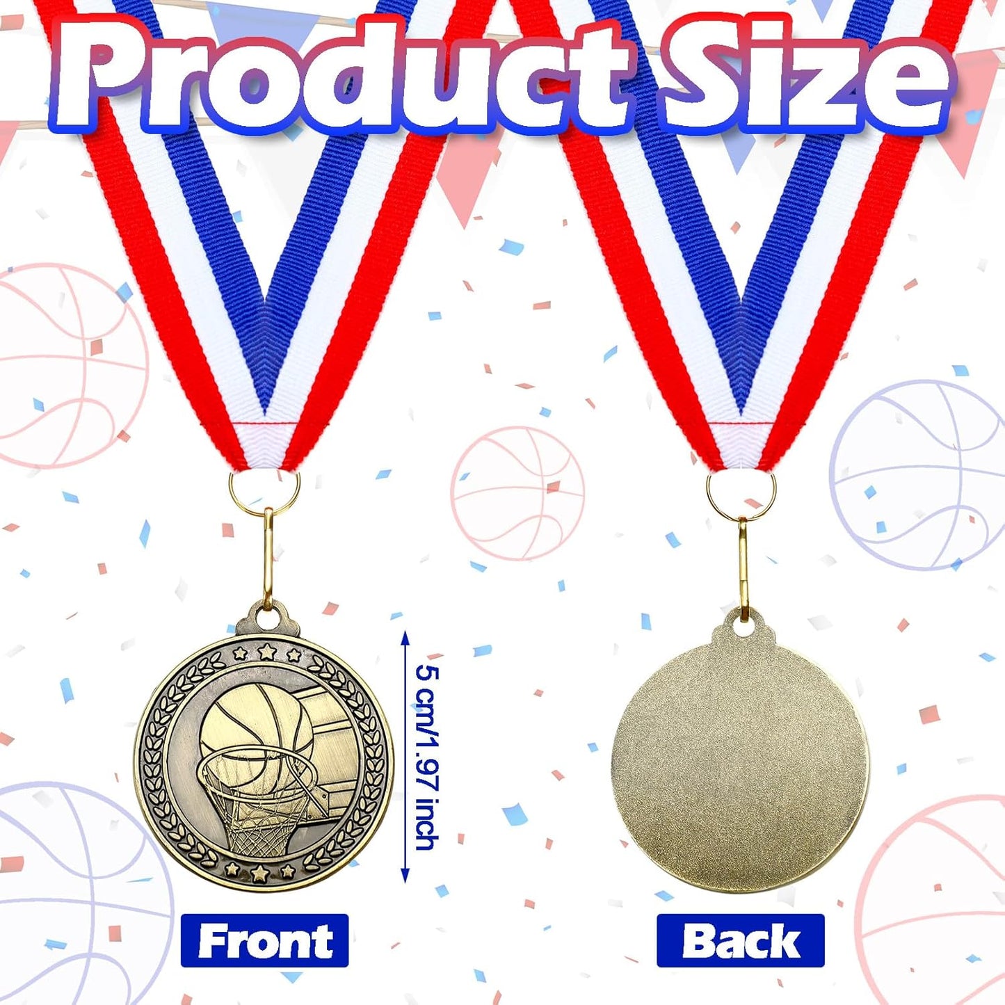 Remuuly 30 Pcs Gold Medals Bulk 2'' Basketball Soccer Baseball Volleyball Football Lacrosse Kickball Cheer Bowling Trophy Medals for Awards for Sports Participation Winner Gift
