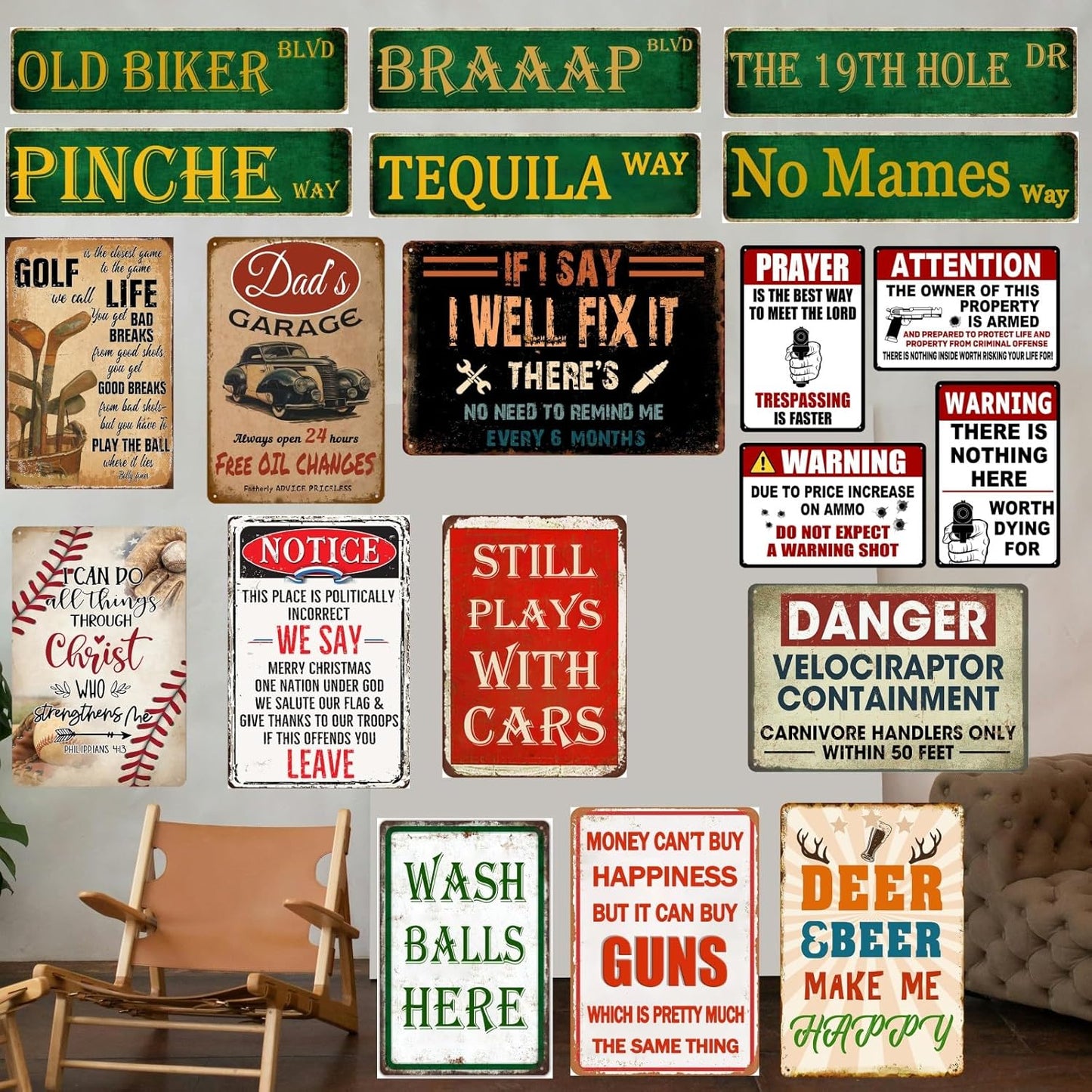 Funny Man Cave Sign Mancave Decor For Men Mexican Gifts For Mens Man Cave Decor No Mames Way Road Street Tin Signs Room Accessories For Men Mexican House Wall Art 4x16 Inch