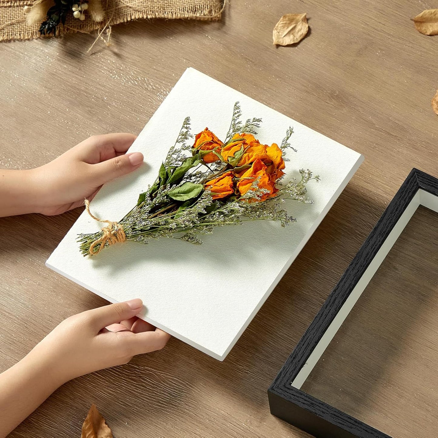 8x10 Shadow Box Display Case Picture Frame with Soft Linen Back,Large Deep Black Shadow Box 8x10 for Flowers Medal Display Case Jersey pet Graduation Memorabilia Baby Ltems Crafts Photos