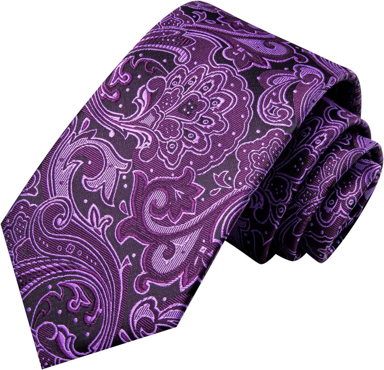 Hi-Tie Men 63inches Tie Set Extra Long Necktie Paisley Tie Pocket Suqare Cufflinks Big and Tall Men Tie